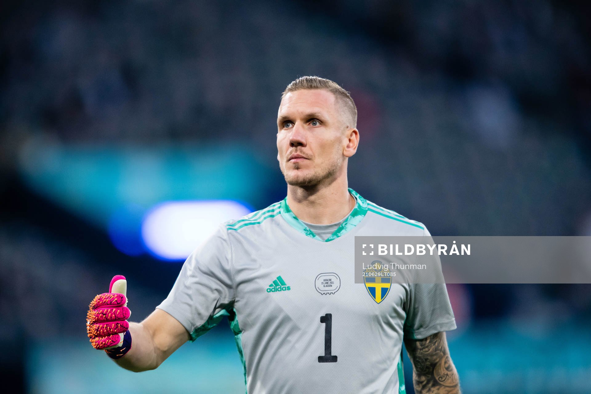 Goalkeeper Robin Olsen of Sweden
