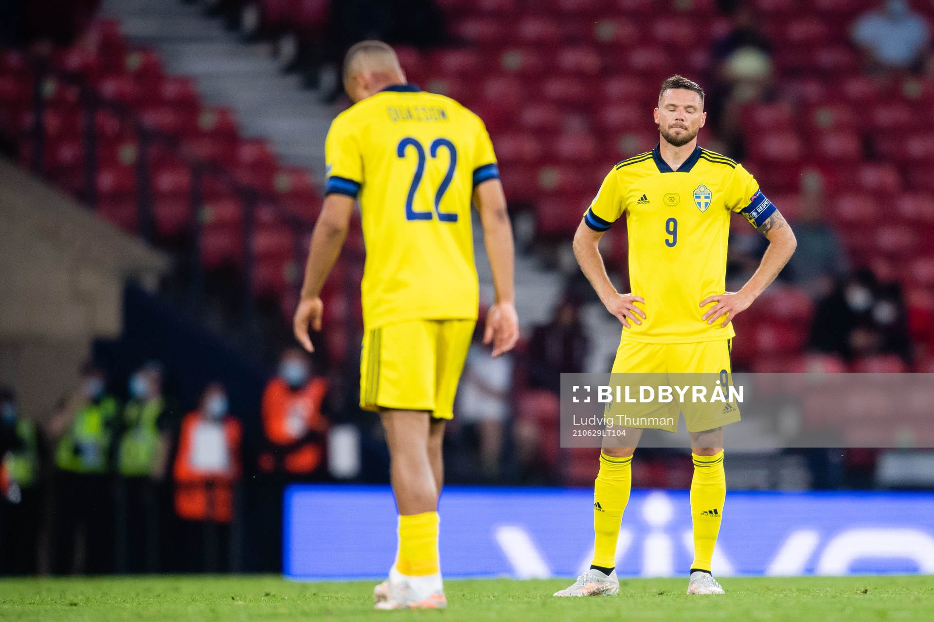 Marcus Berg of Sweden looks dejected