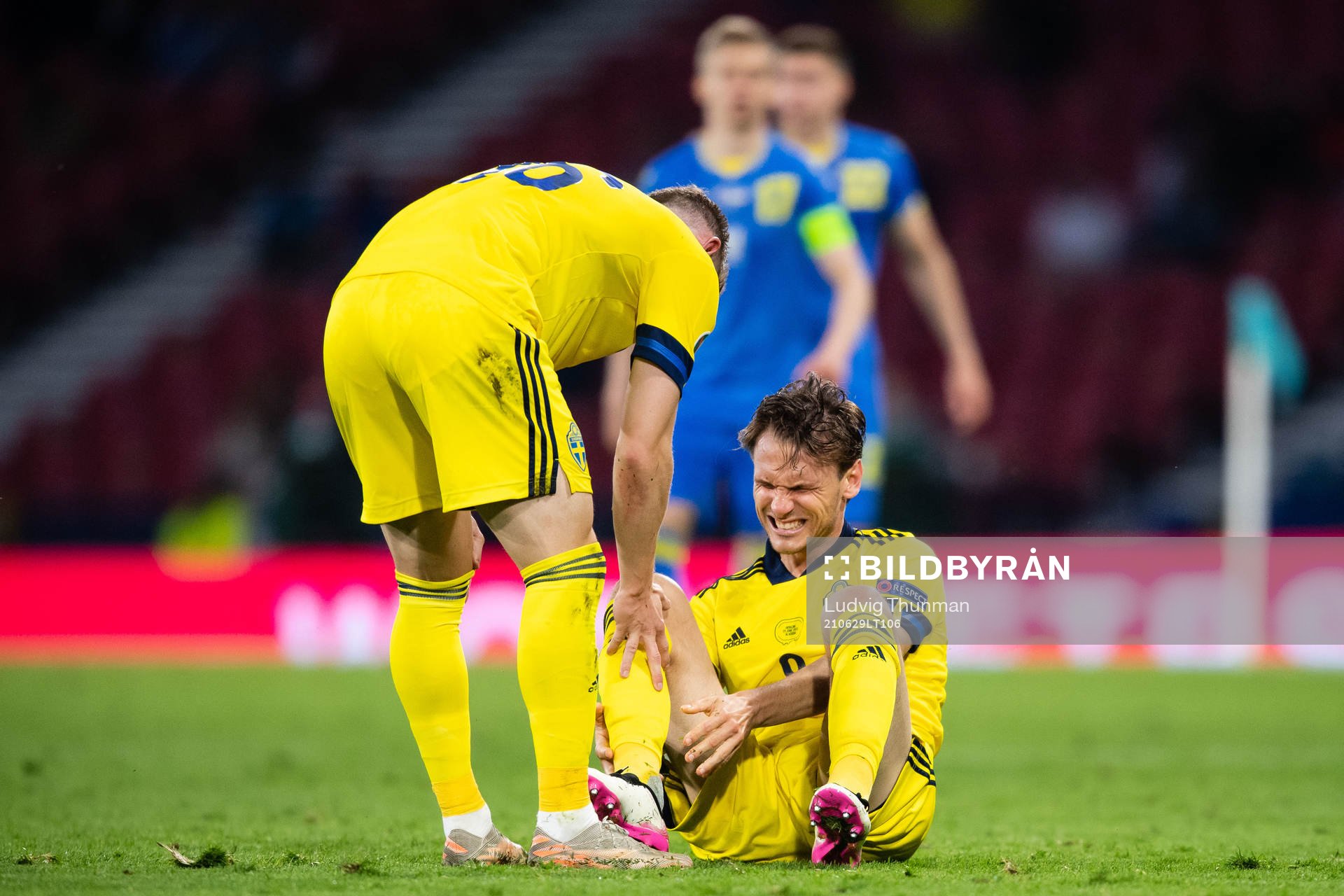 Albin Ekdal of Sweden in pain