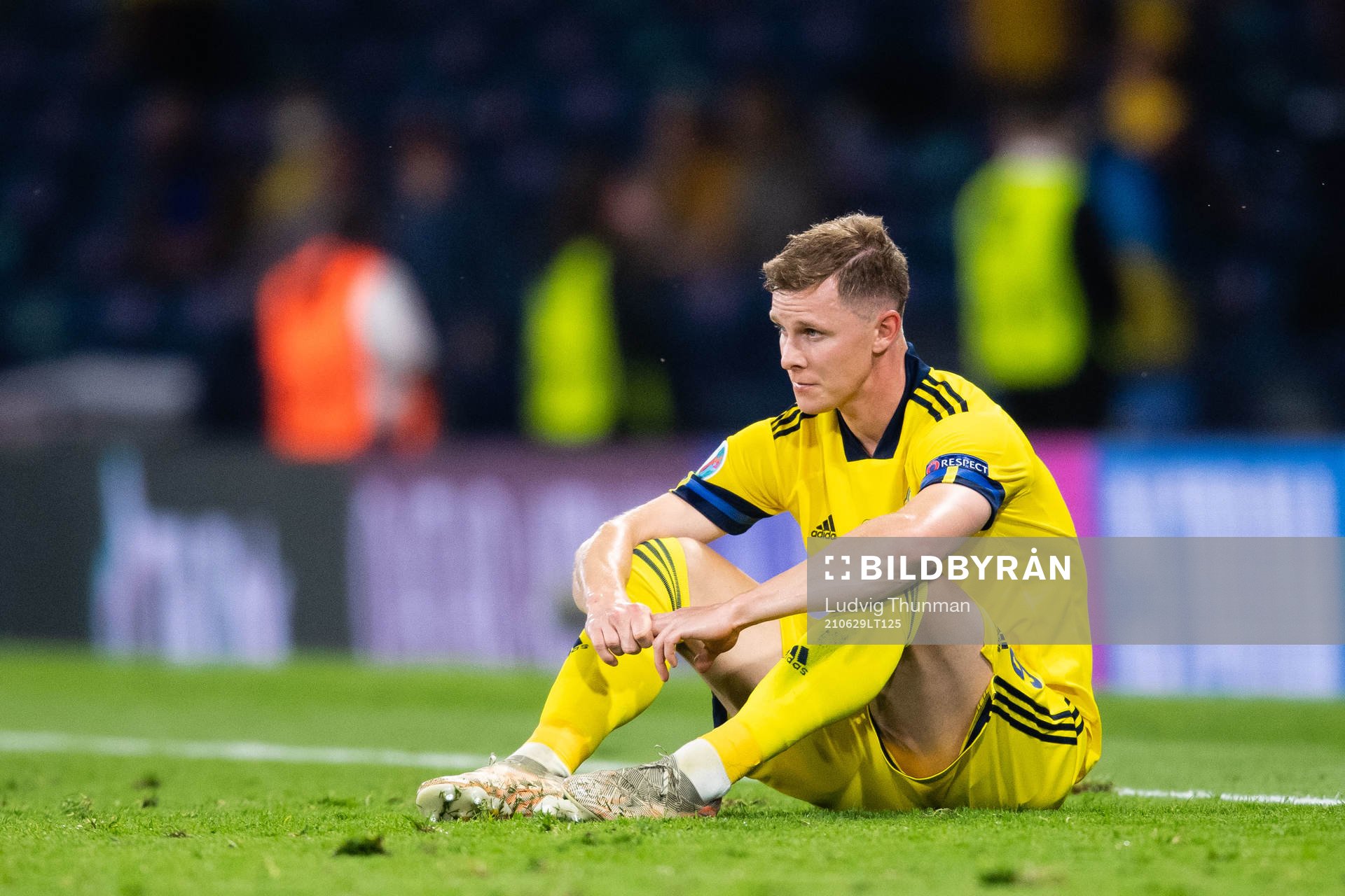 Emil Krafth of Sweden looks dejected