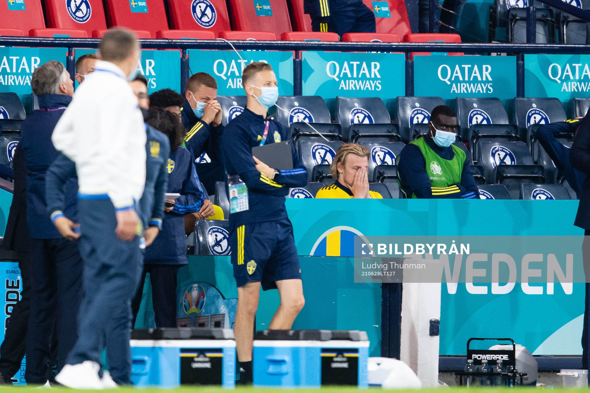 Emil Forsberg and Alexander Isak of Sweden looks dejected