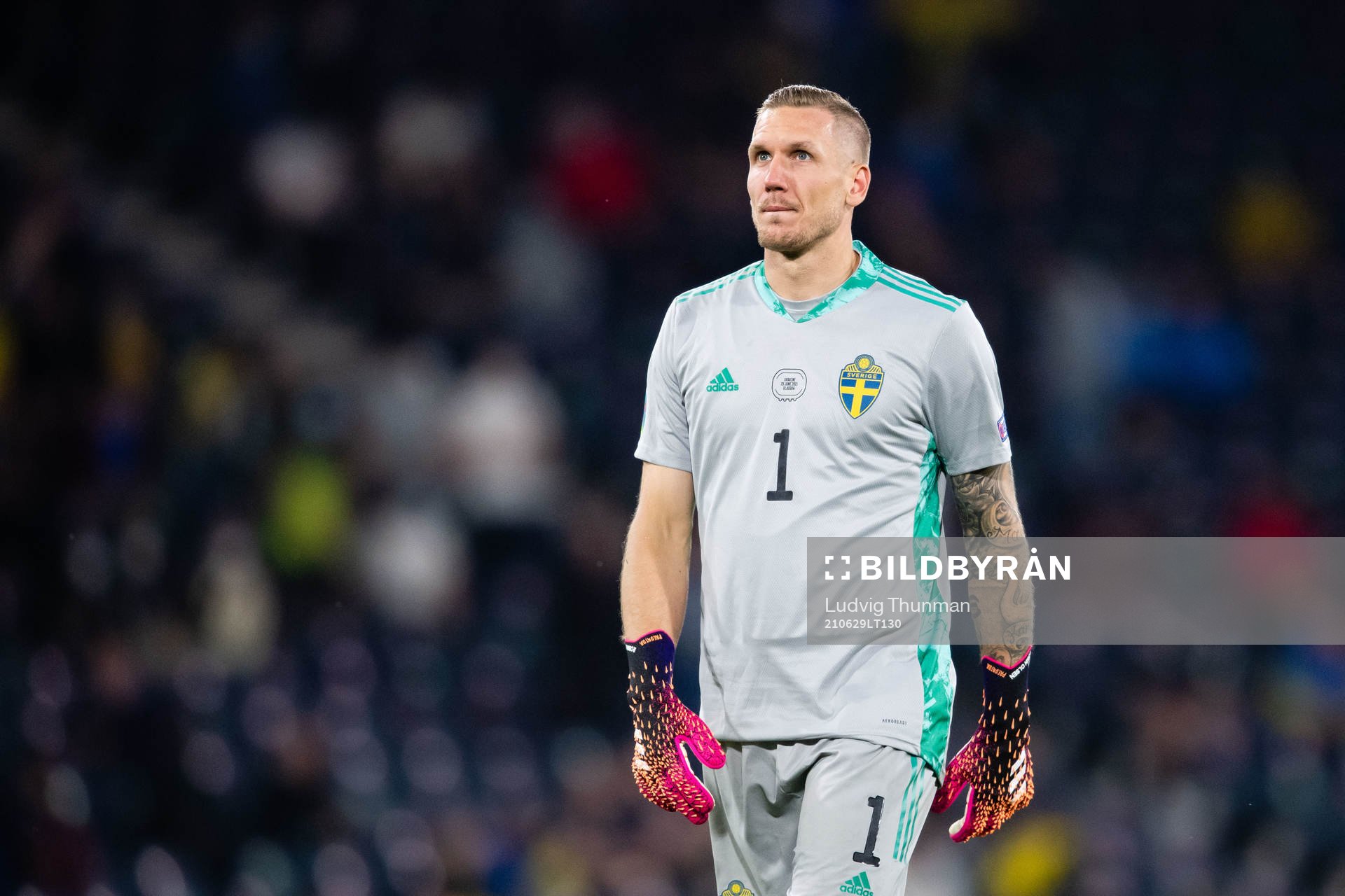Goalkeeper Robin Olsen of Sweden looks dejected
