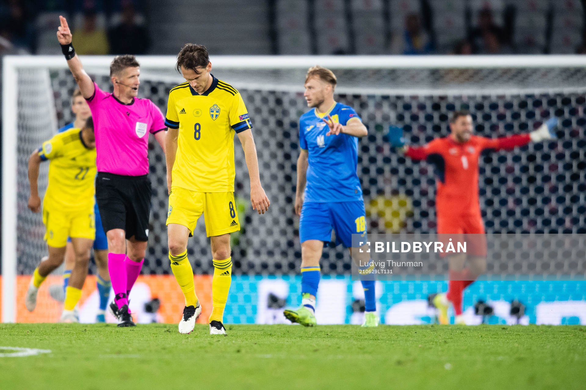 Albin Ekdal of Sweden looks dejected
