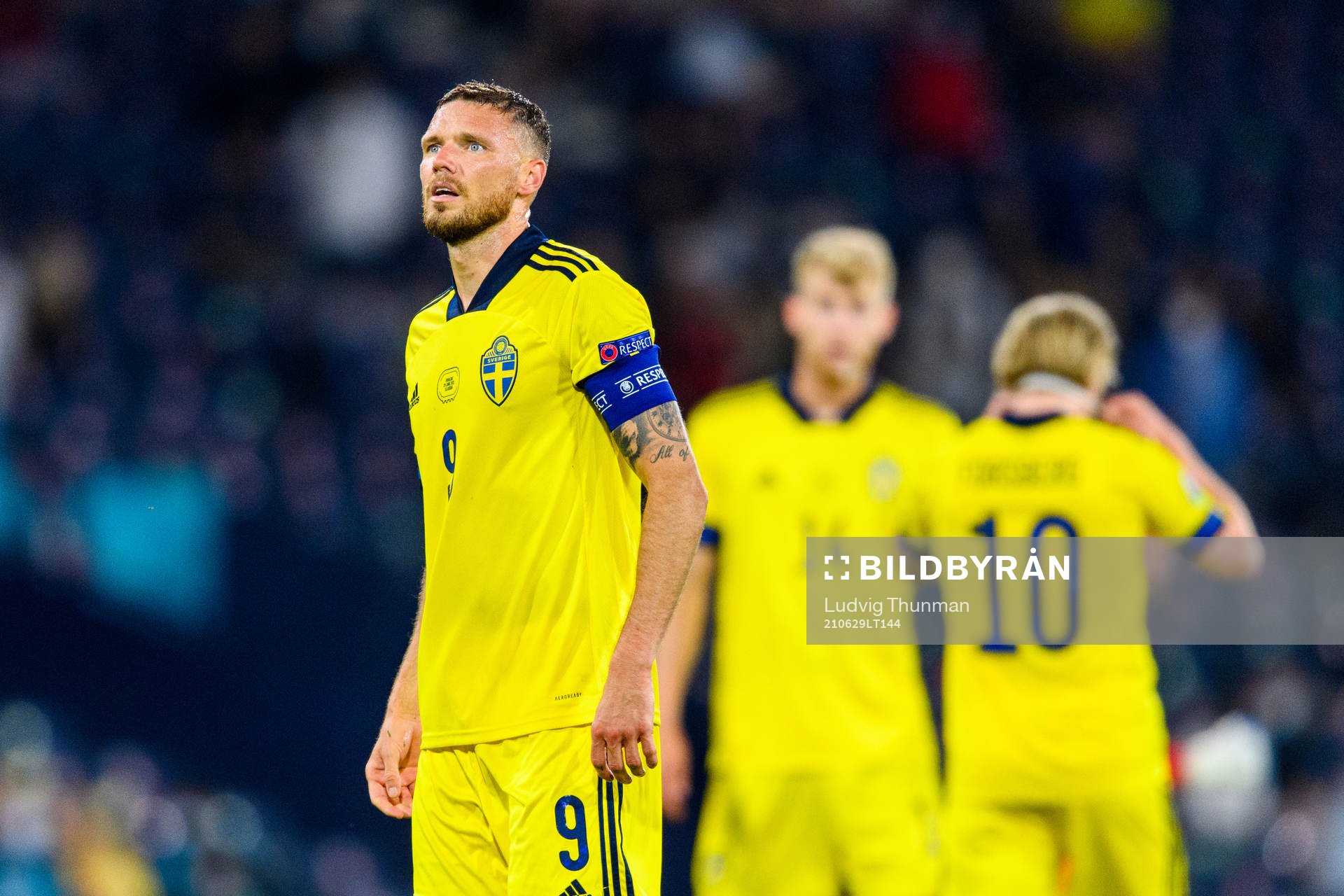 Marcus Berg of Sweden looks dejected