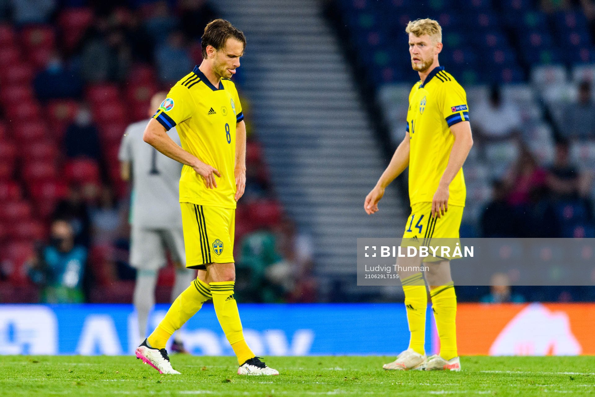 Albin Ekdal of Sweden looks dejected