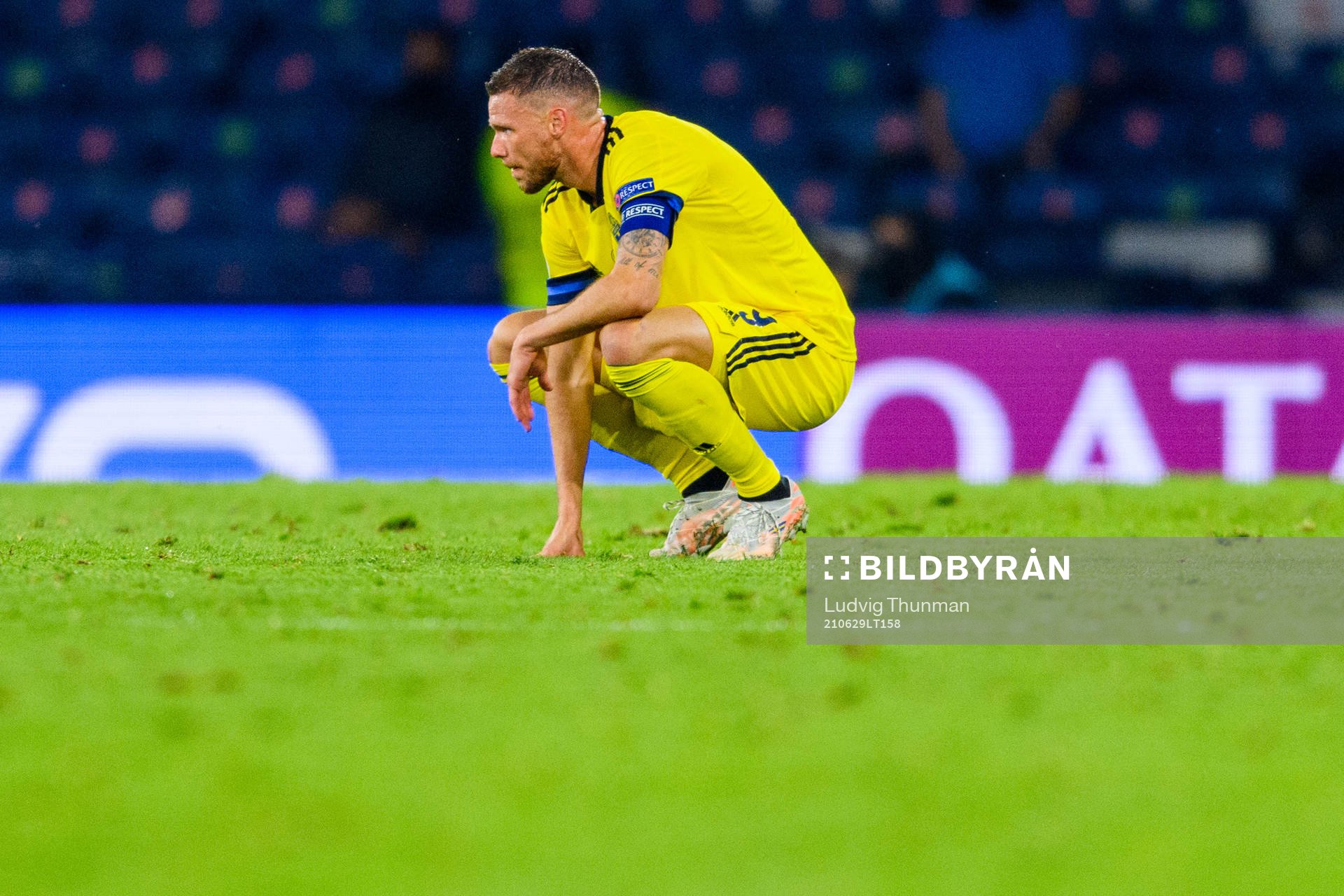 Marcus Berg of Sweden looks dejected