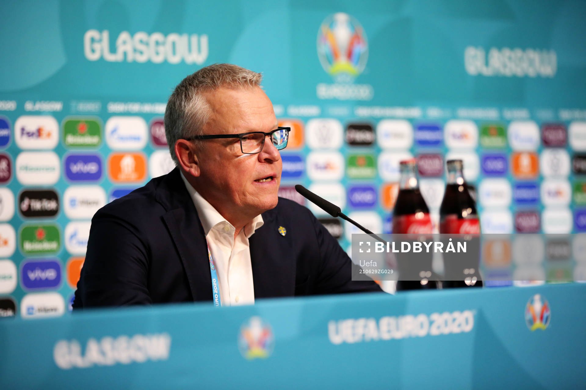 In this handout photo provided by UEFA head coach Janne