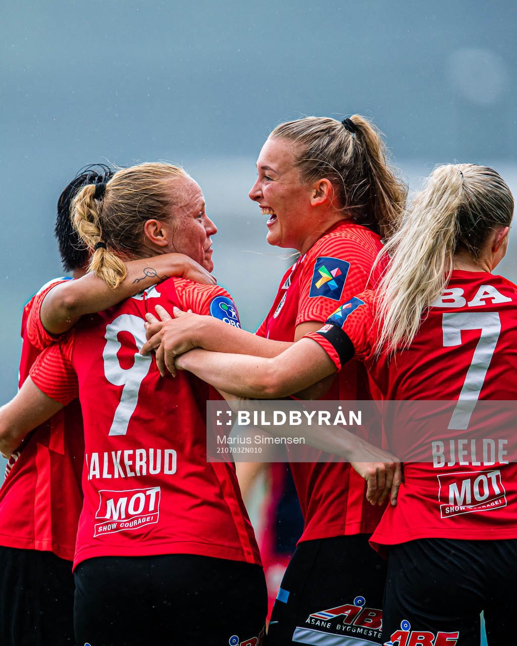 Mia Jalkerud of Arna-Bjørnar celebrates after scoring the 3-0 goal during the Toppserien football match between Arna-Bjørnar and Avaldsnes on July 3, 2021 in Arna.