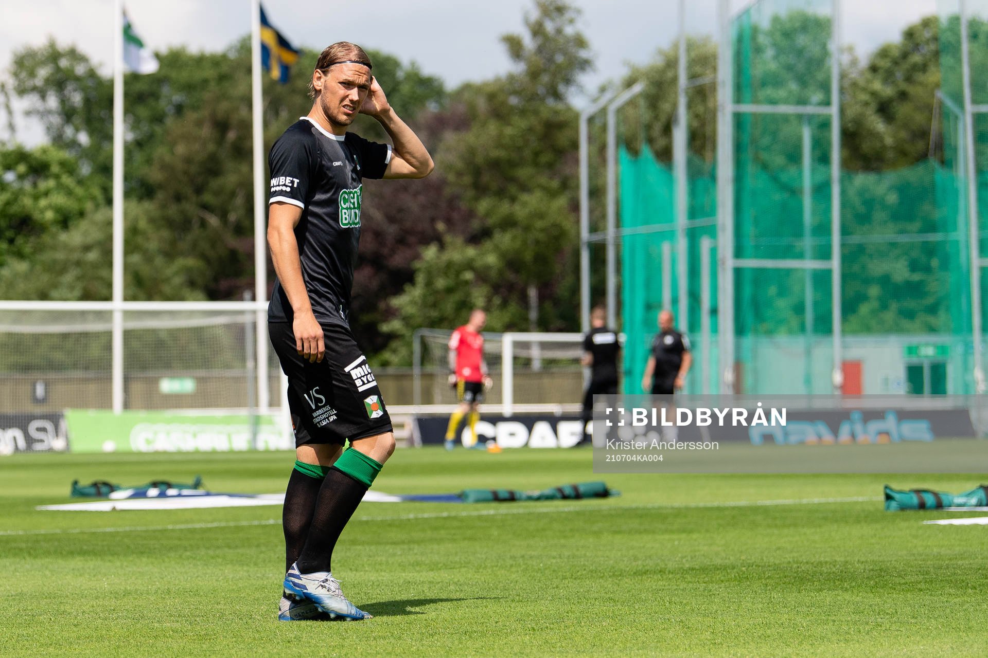 Varbergs Hampus Zachrisson före fotbollsmatchen i