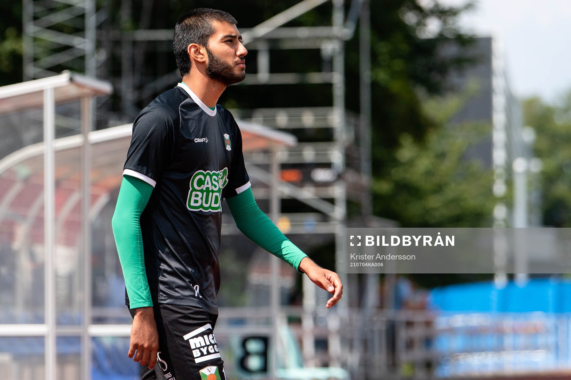 Varbergs Montander Madjed före fotbollsmatchen i