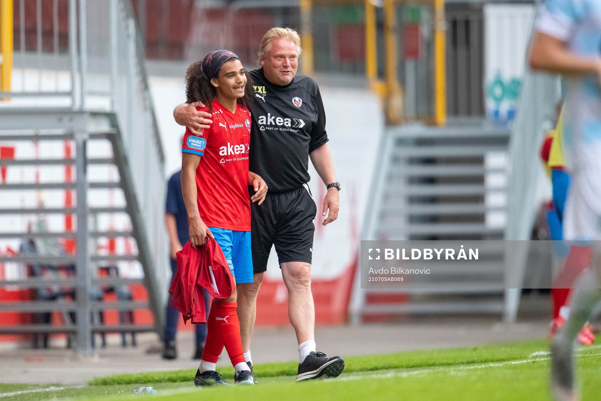 Helsingborgs Adam Kaied och tränare Jörgen Lennartsson