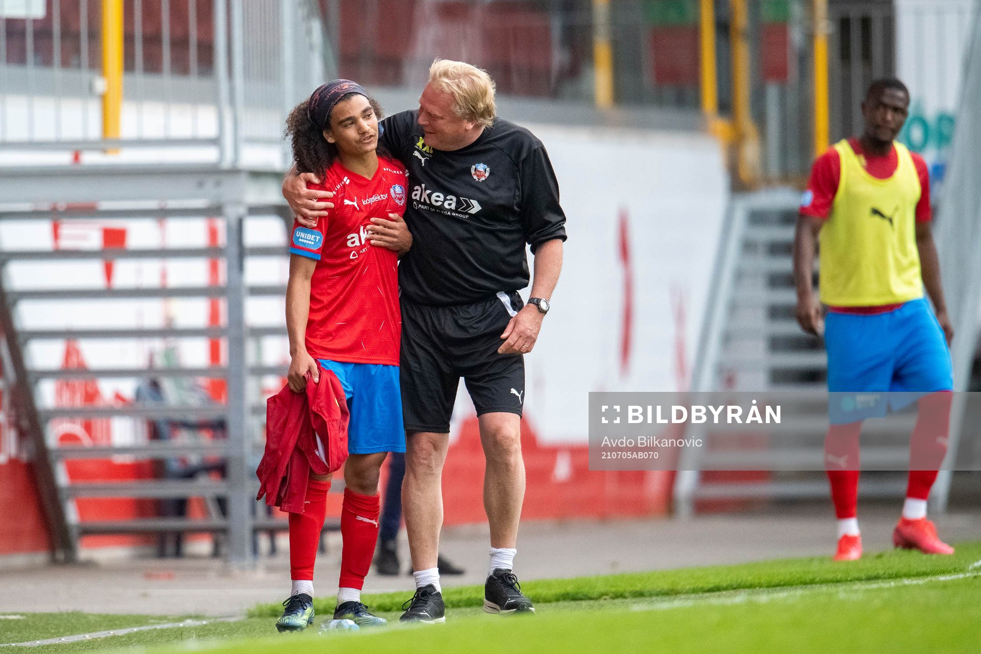 Helsingborgs Adam Kaied och tränare Jörgen Lennartsson