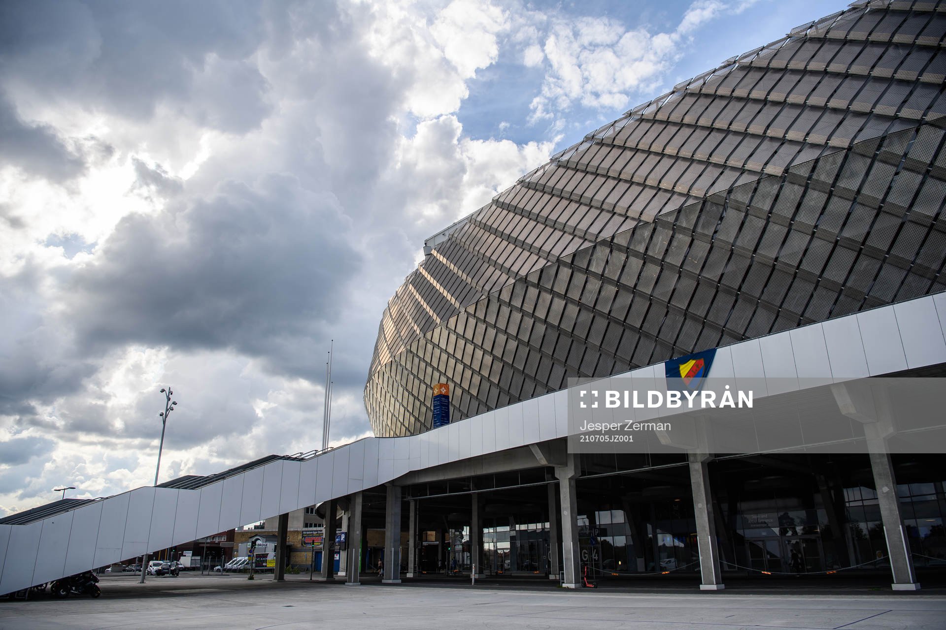 Exteriör vy av Tele2 Arena