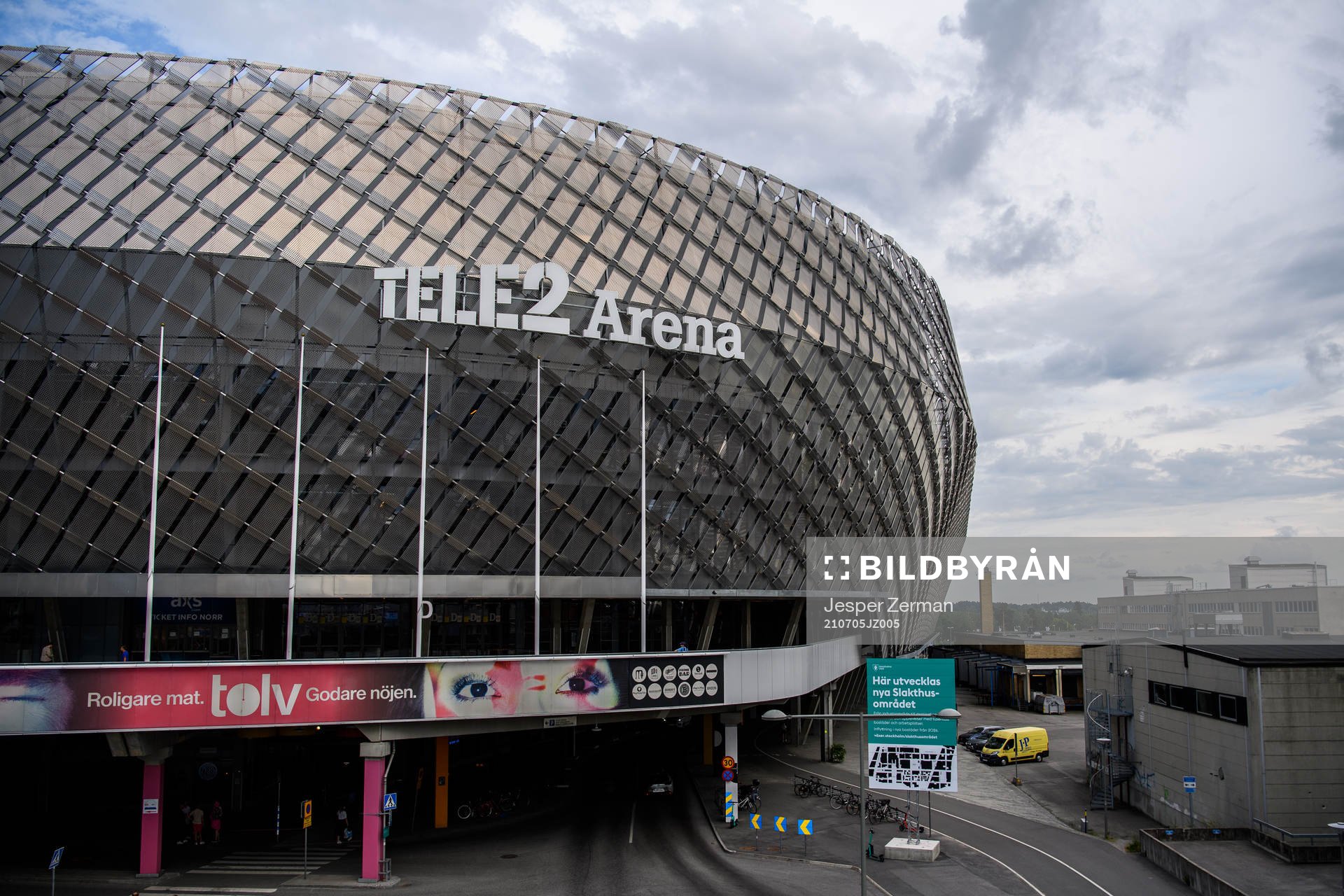 Exteriör vy av Tele2 Arena