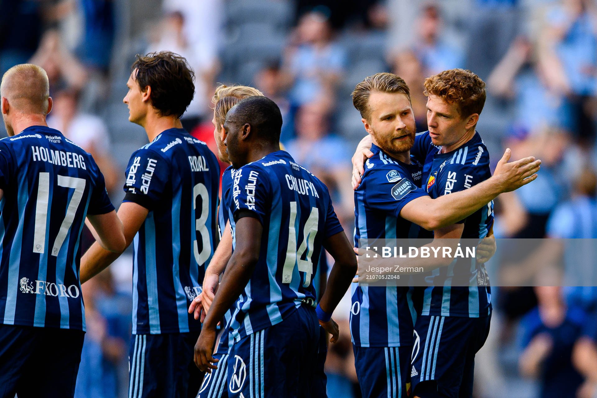 Djurgårdens Jacob Une Larsson och Aslak Witry jublar