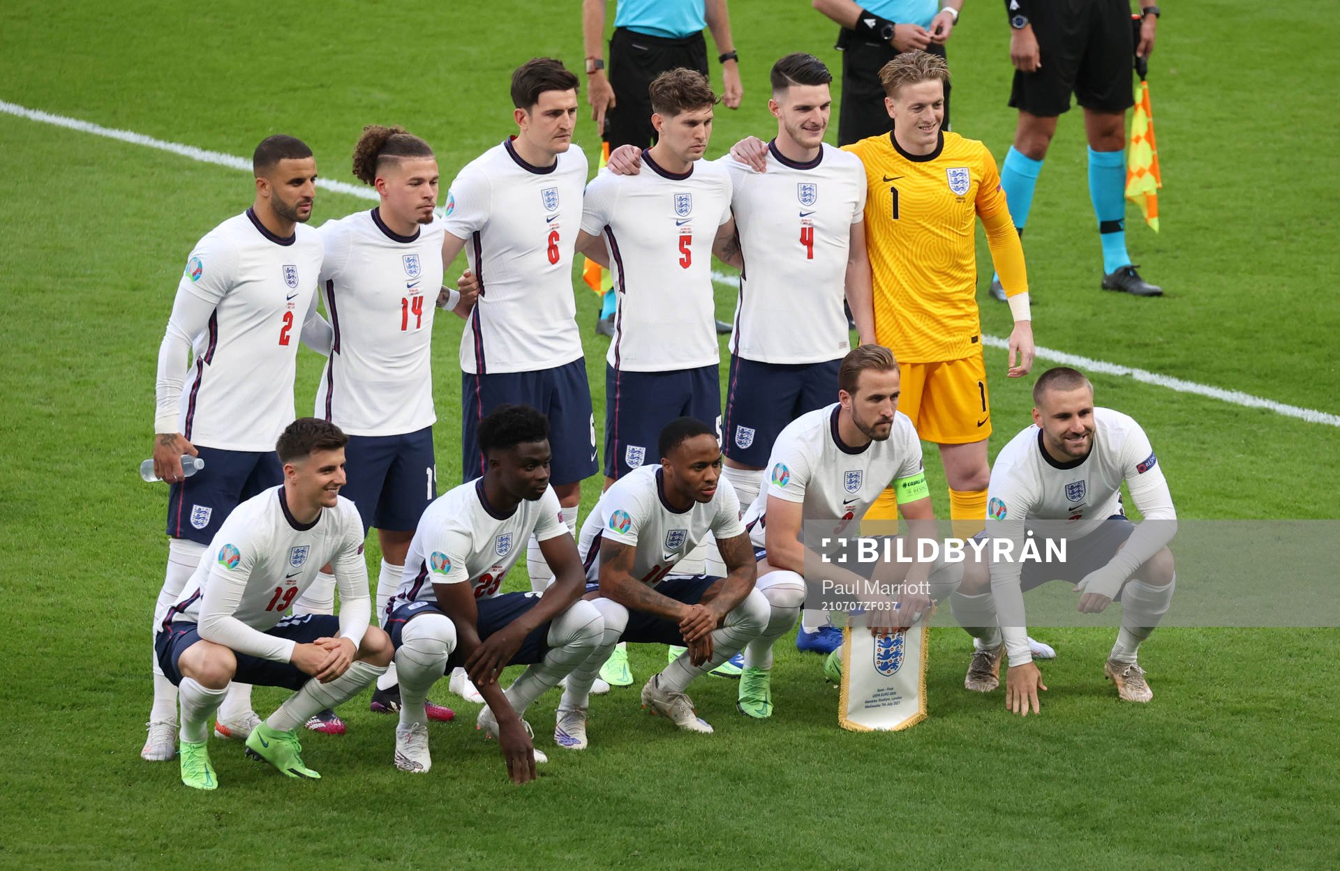 The starting eleven of England
