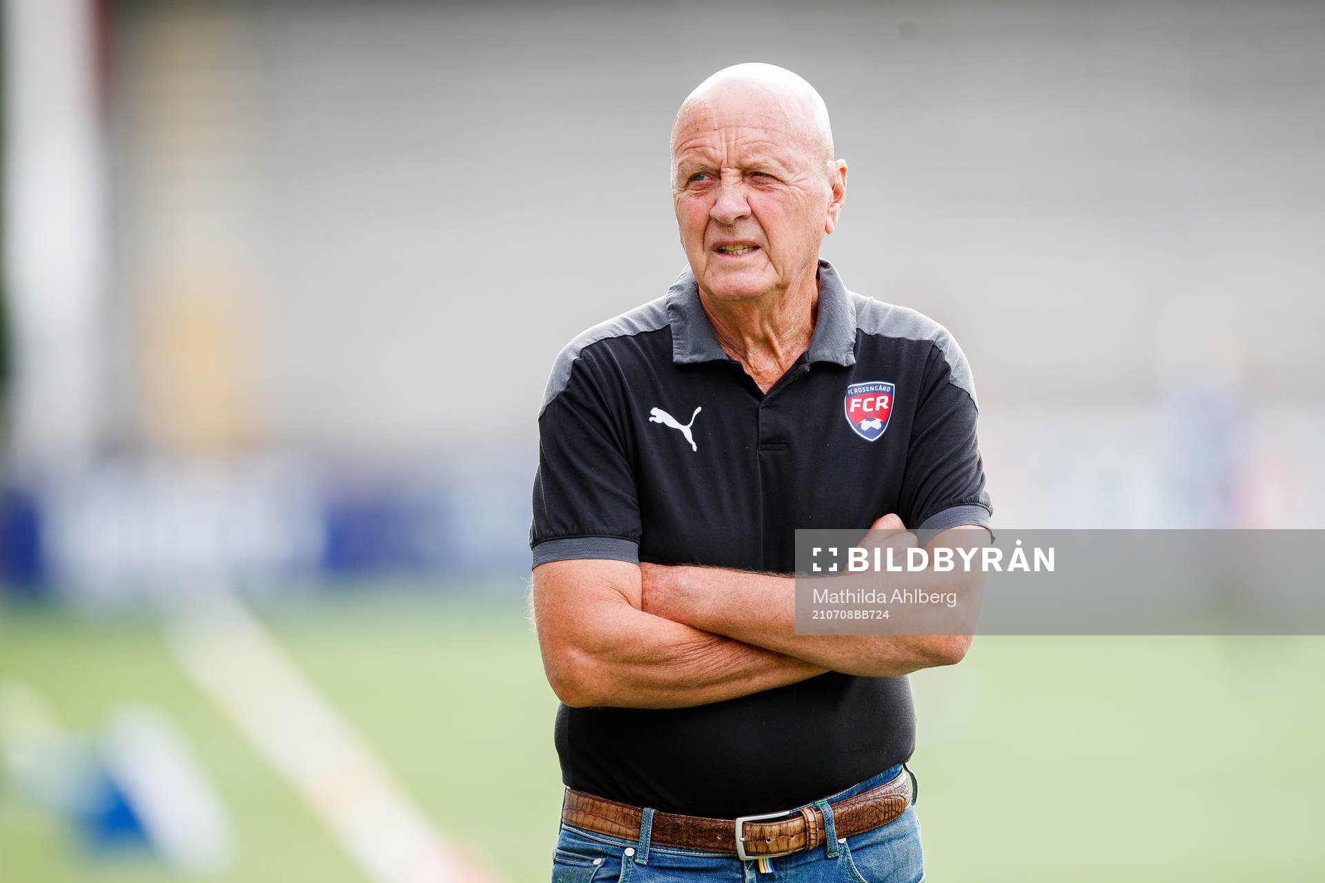 Rosengårds tidigare klubbchef Erling Nilsson under fotbollsmatchen i Damallsvenskan mellan FC Rosengård och Växjö den 8 juli 2021 i Malmö.