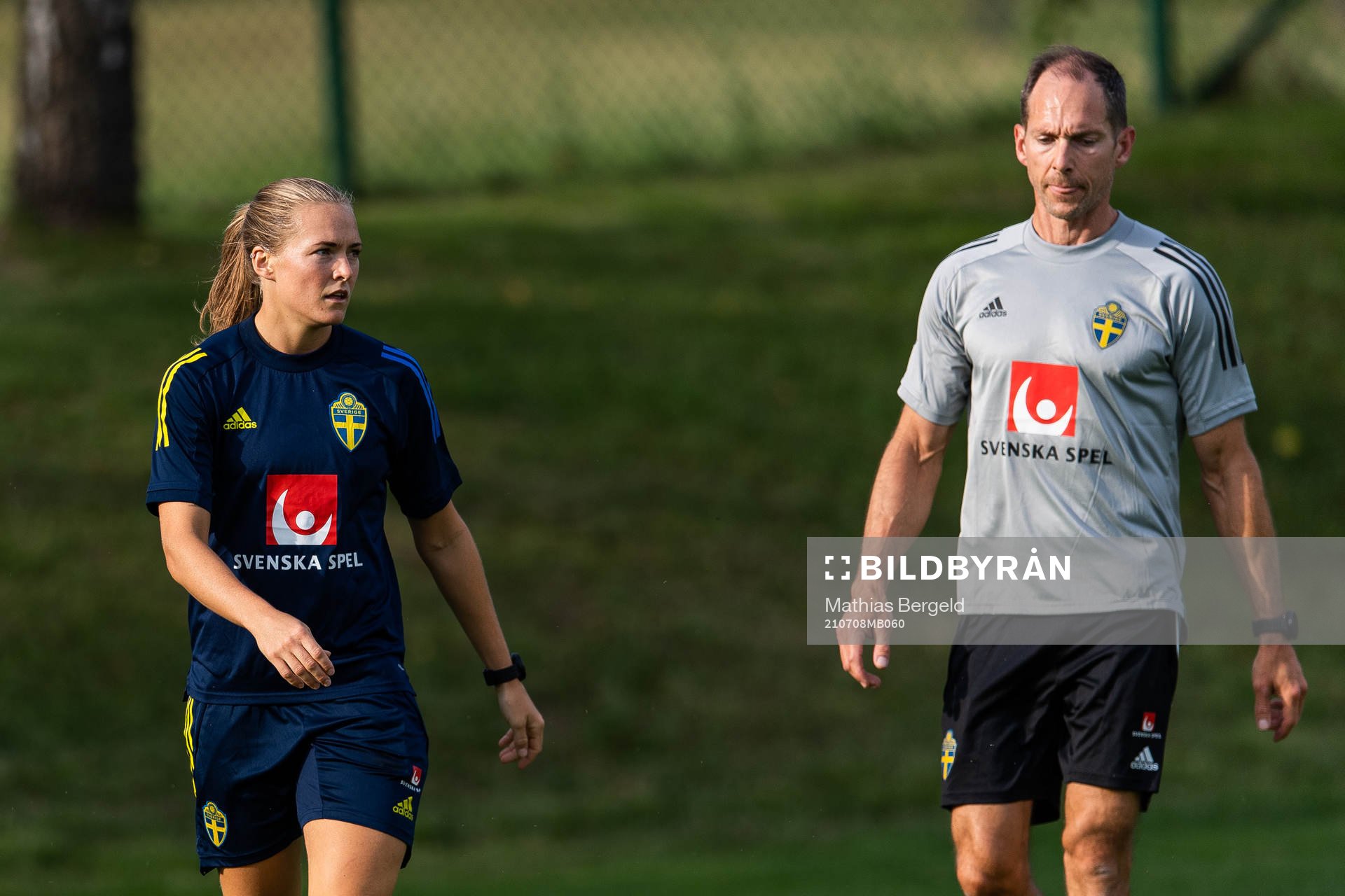 Magdalena Eriksson och sjukgymnast Martin Bergqvist