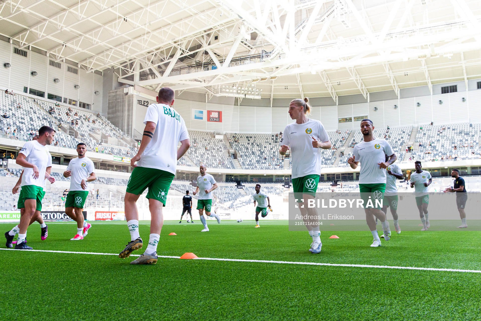 Hammarbys spelare värmer upp