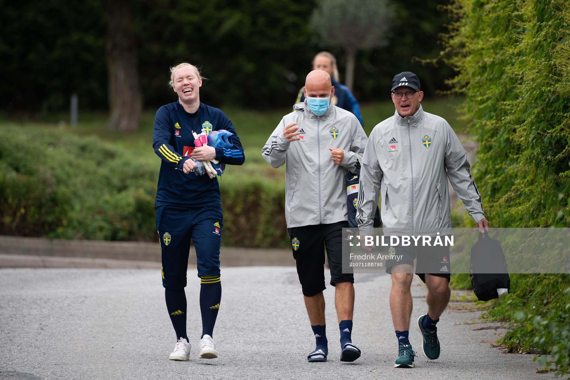 Målvakten Hedvig Lindahl under en träning med Sveriges damlandslag i fotboll den 11 juli 2021 i Göteborg. 