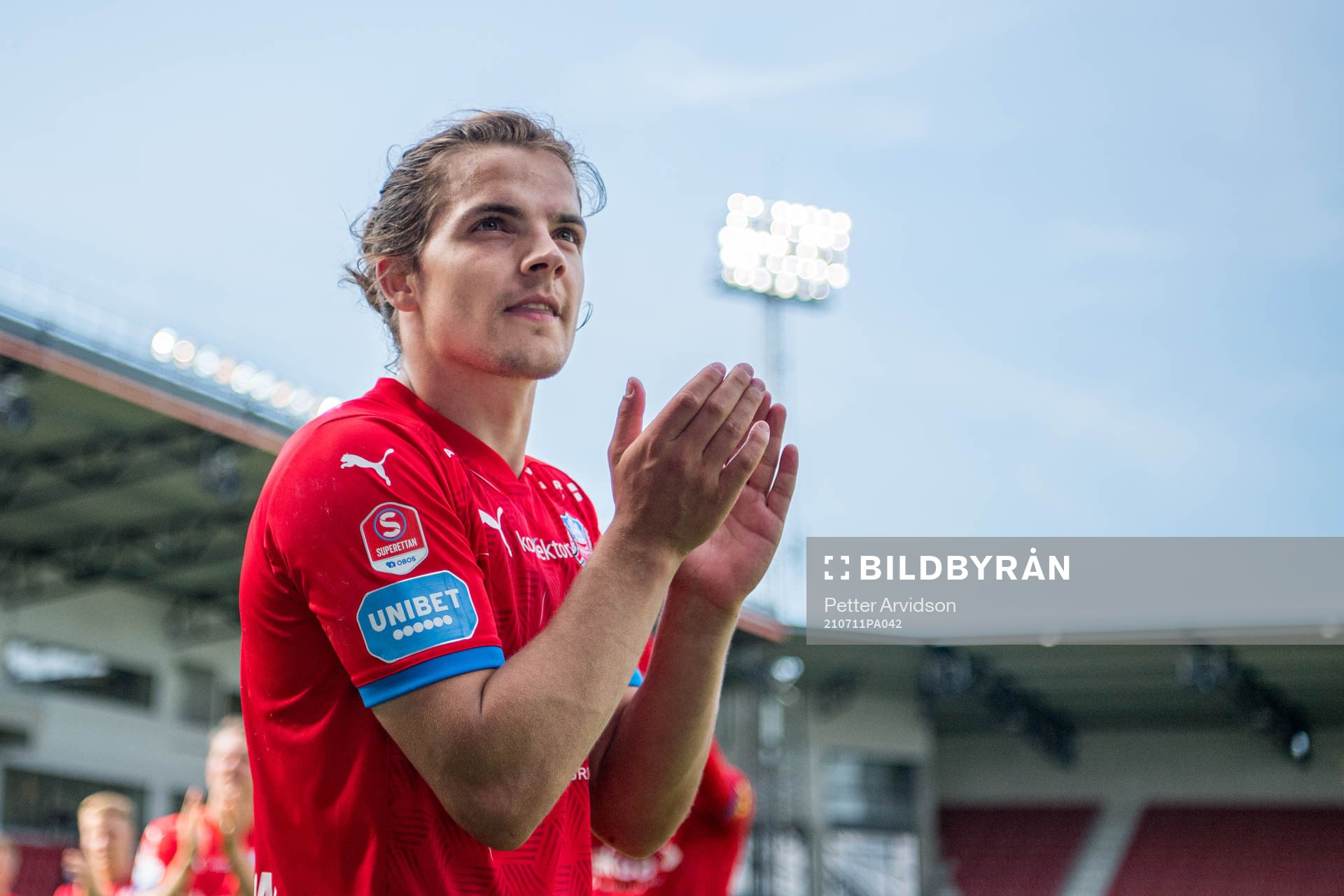 Helsingborgs Brandur Hendriksson Olsen efter fotbollsmatchen i Superettan mellan Helsingborg och Akropolis den 11 juli 2021 i Helsingborg.