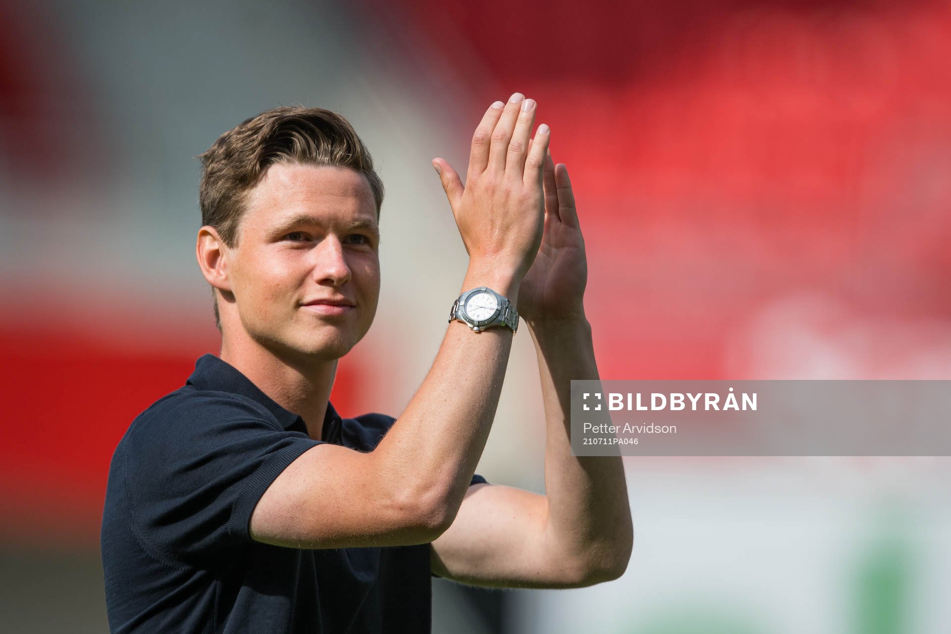 Helsingborgs Max Svensson efter fotbollsmatchen i Superettan mellan Helsingborg och Akropolis den 11 juli 2021 i Helsingborg. 