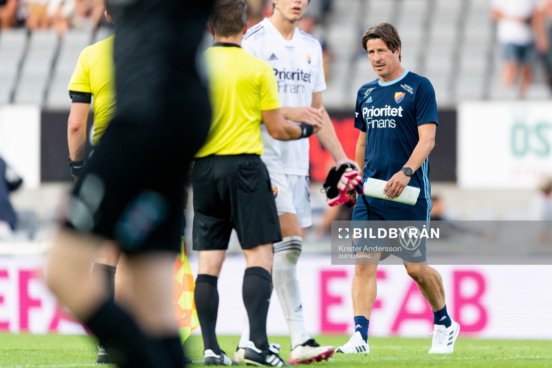 Djurgårdens tränare Thomas Lagerlöf efter fotbollsmatchen i Allsvenskan mellan Halmstad och Djurgården den 12 juli 2021 i Halmstad. 