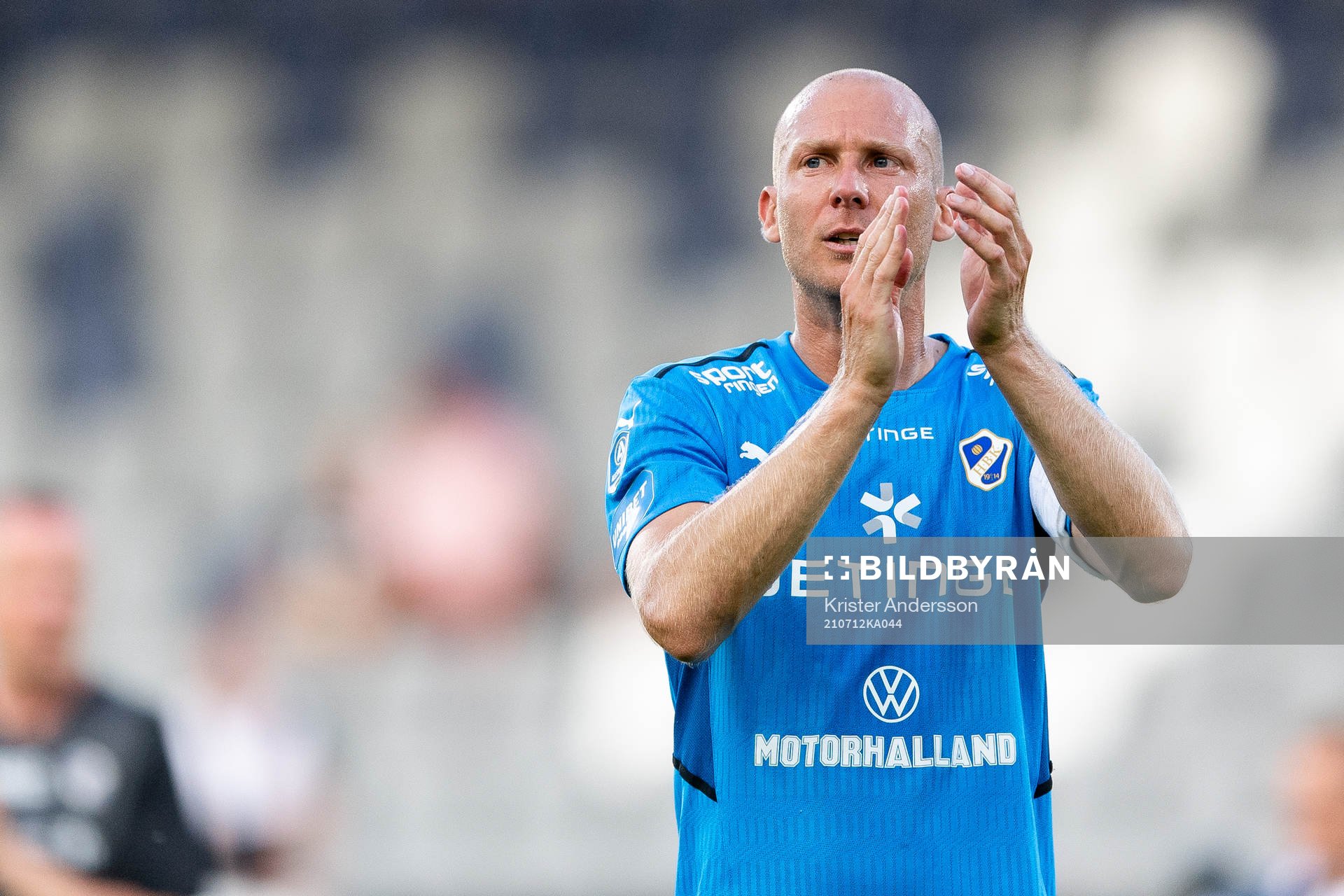 Halmstads Andreas Johansson efter fotbollsmatchen i Allsvenskan mellan Halmstad och Djurgården den 12 juli 2021 i Halmstad. 