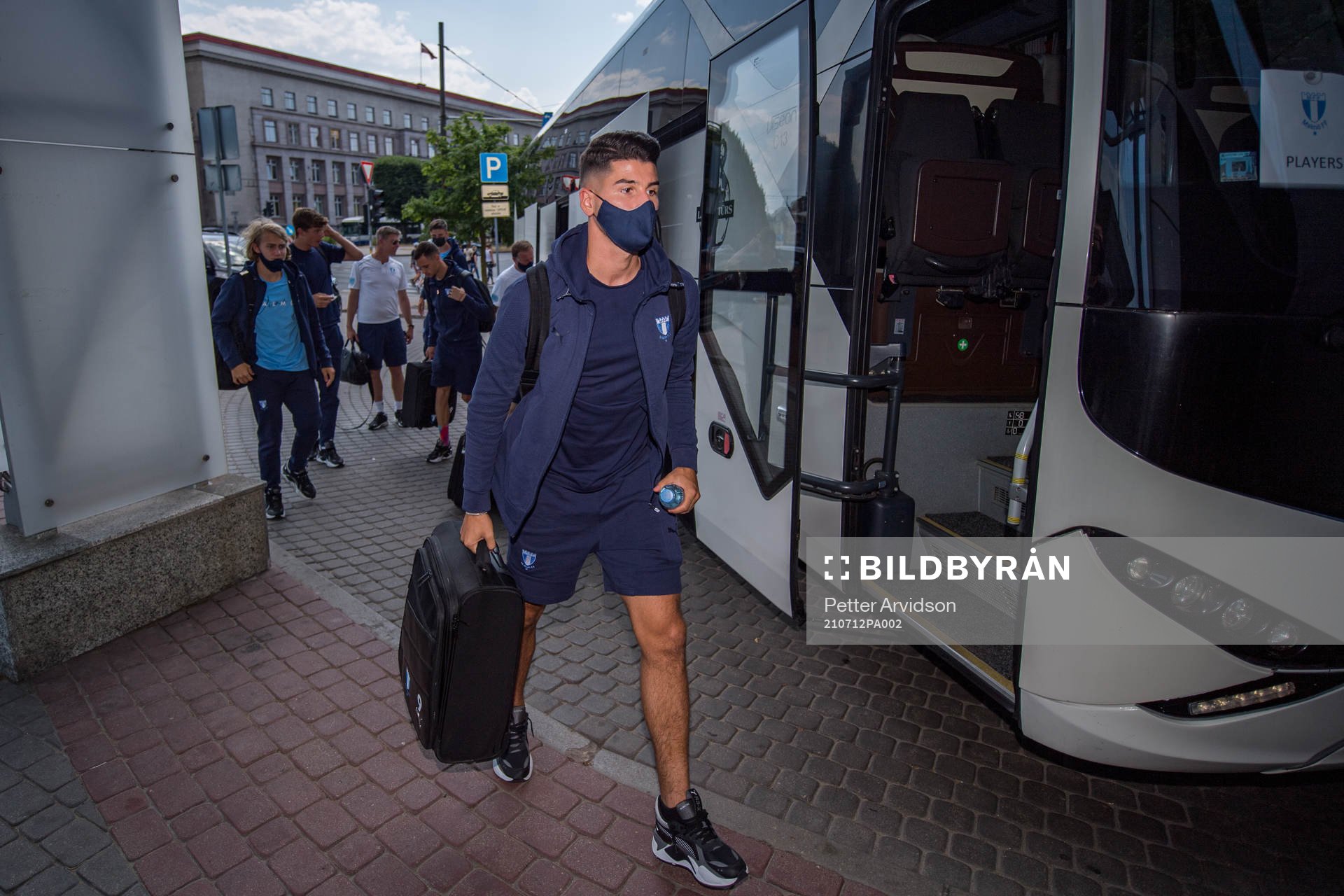 Antonio Colak of Malmö FF arrives at the hotel