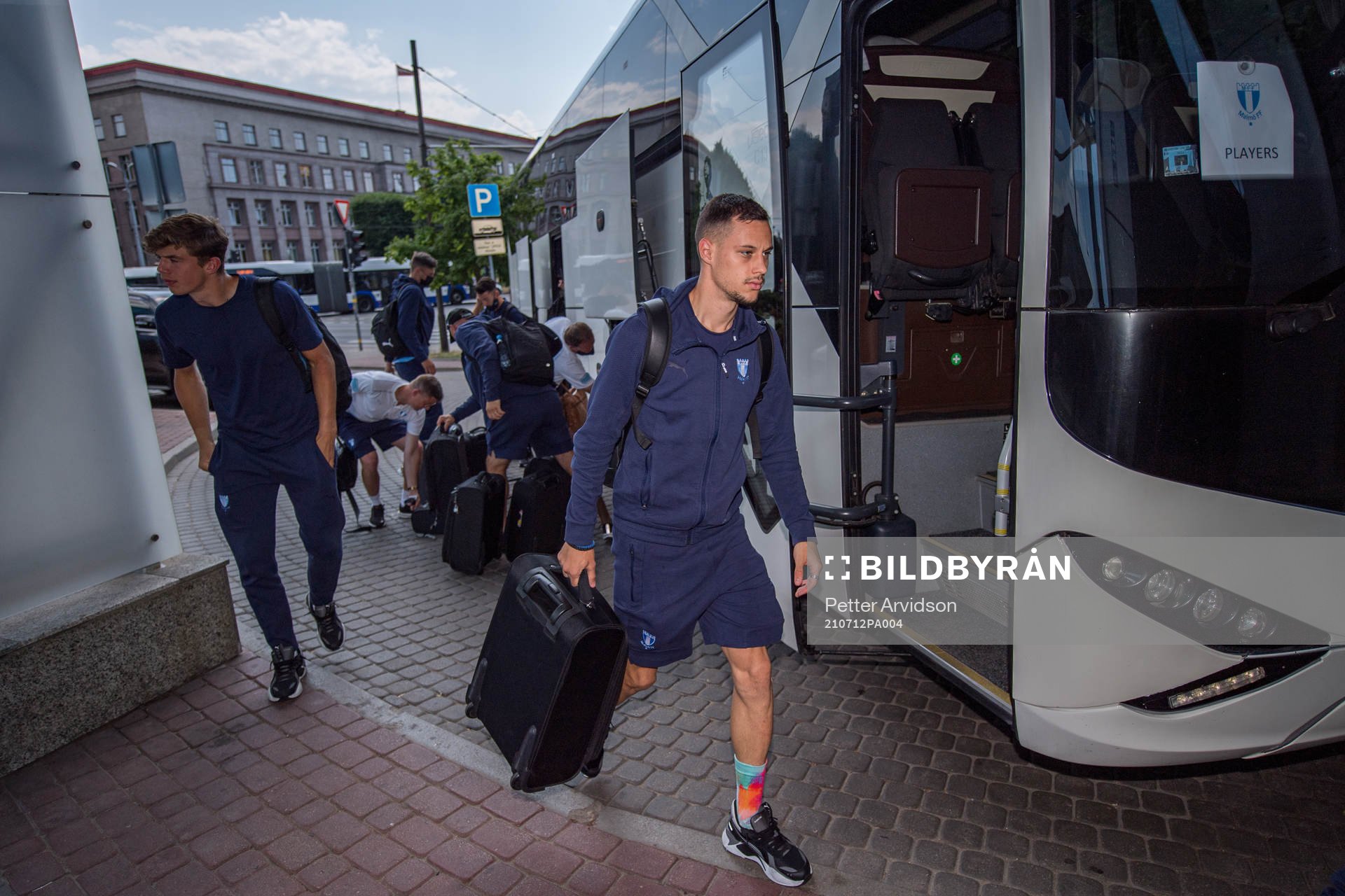 Veljko Birmancevic of Malmö FF arrives at the hotel