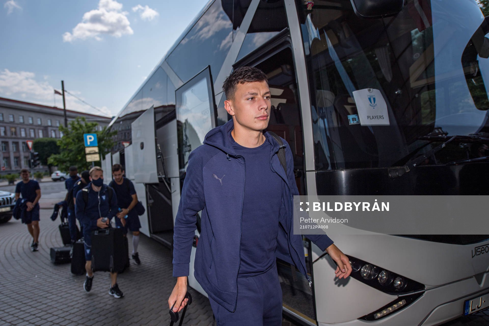 Anel Ahmedhodzic of Malmö FF arrives at the hotel