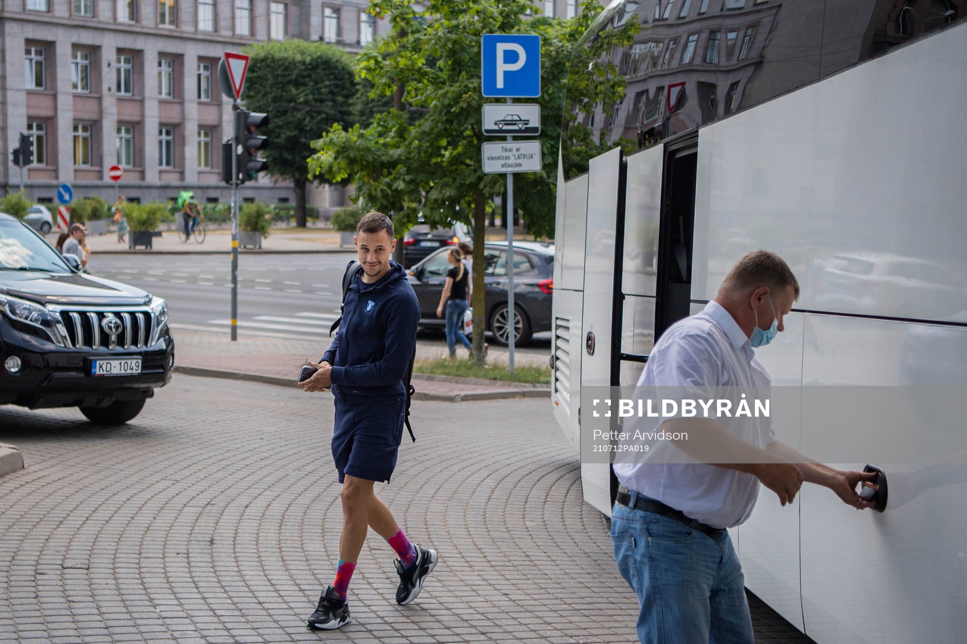 Veljko Birmancevic of Malmö FF arrives at the hotel
