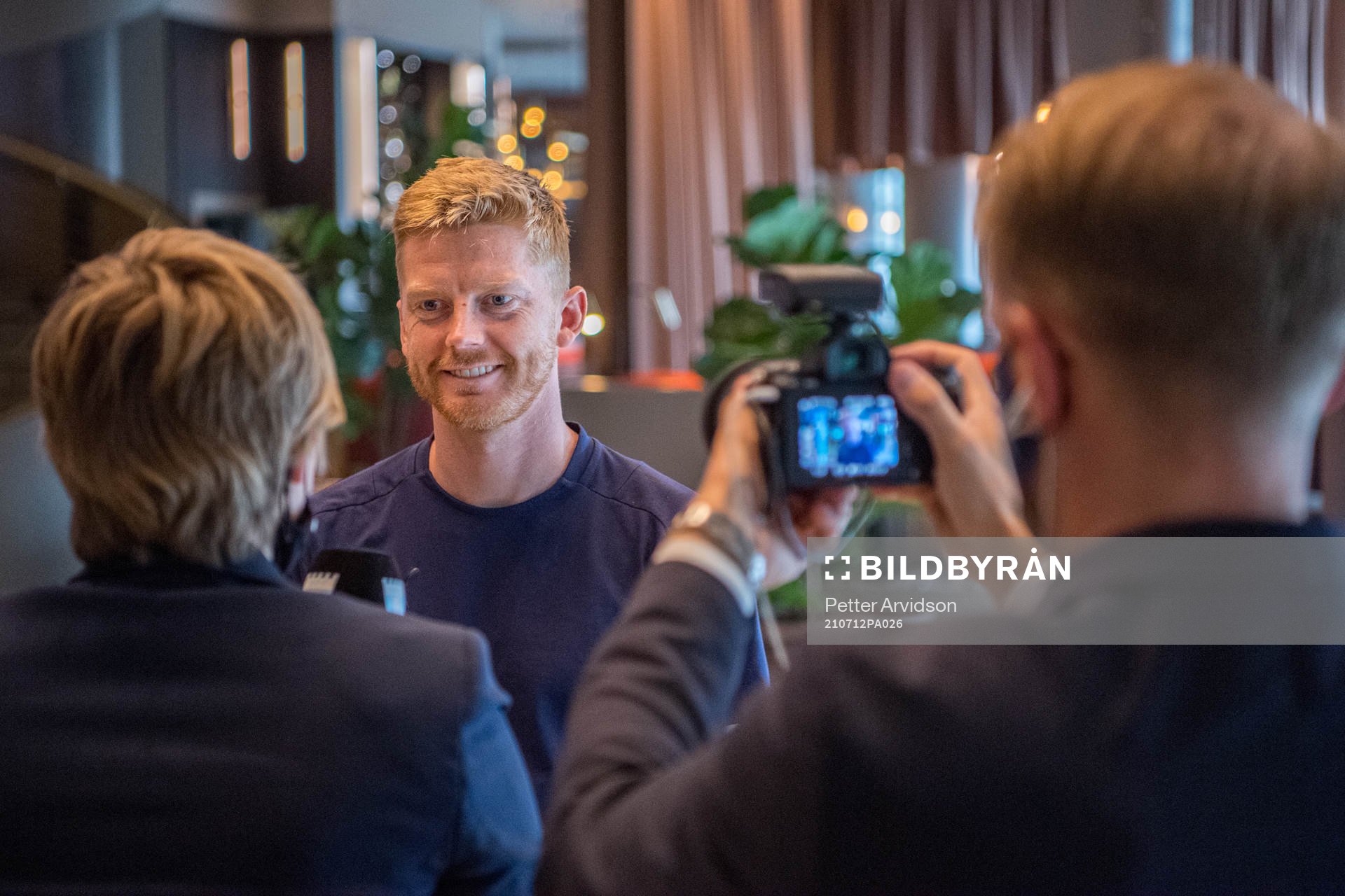 Anders Christiansen of Malmö FF is being interviewed