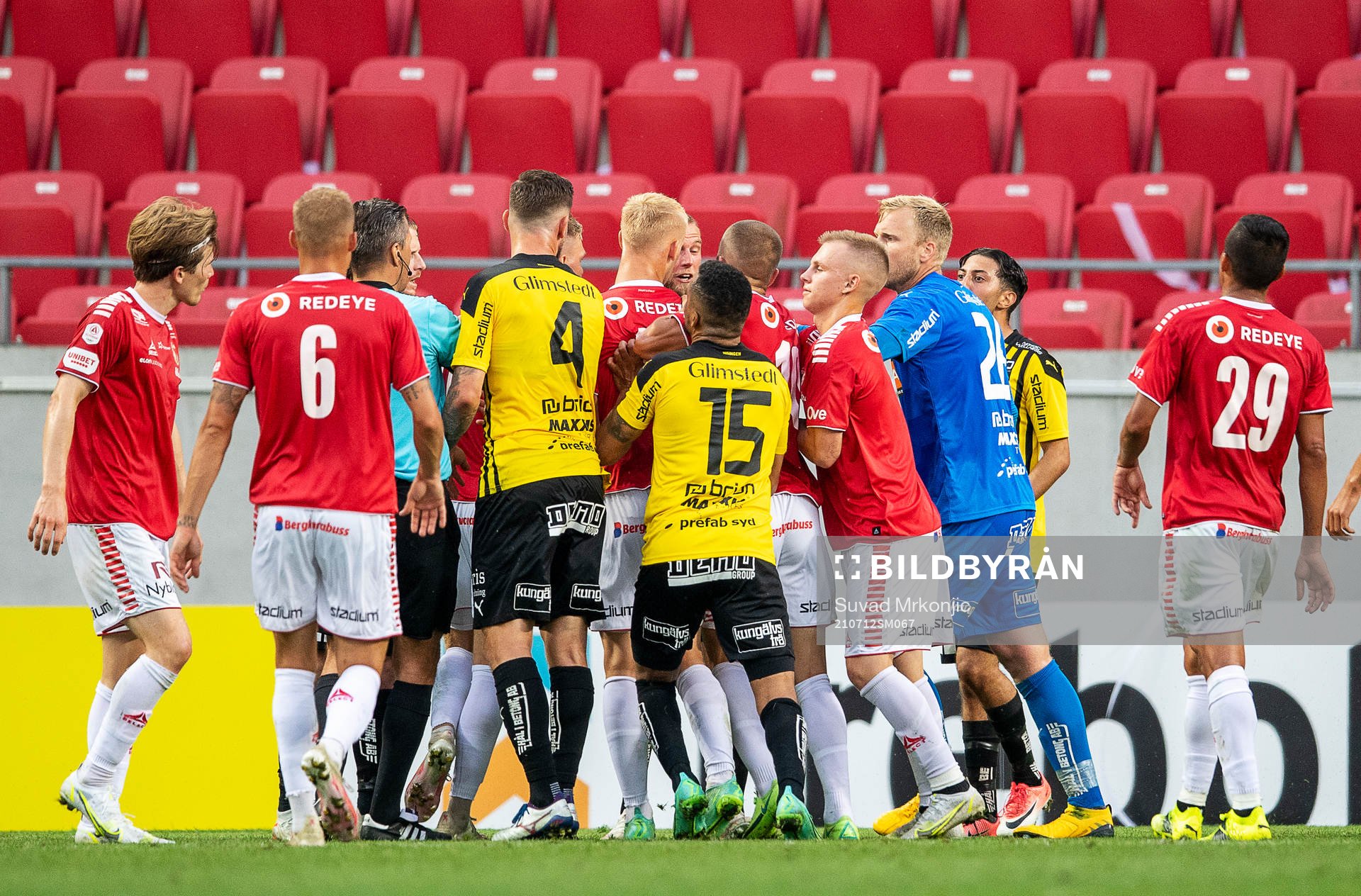Irriterat under fotbollsmatchen i Allsvenskan mellan Kalmar och Häcken den 12 juli 2021 i Kalmar. 