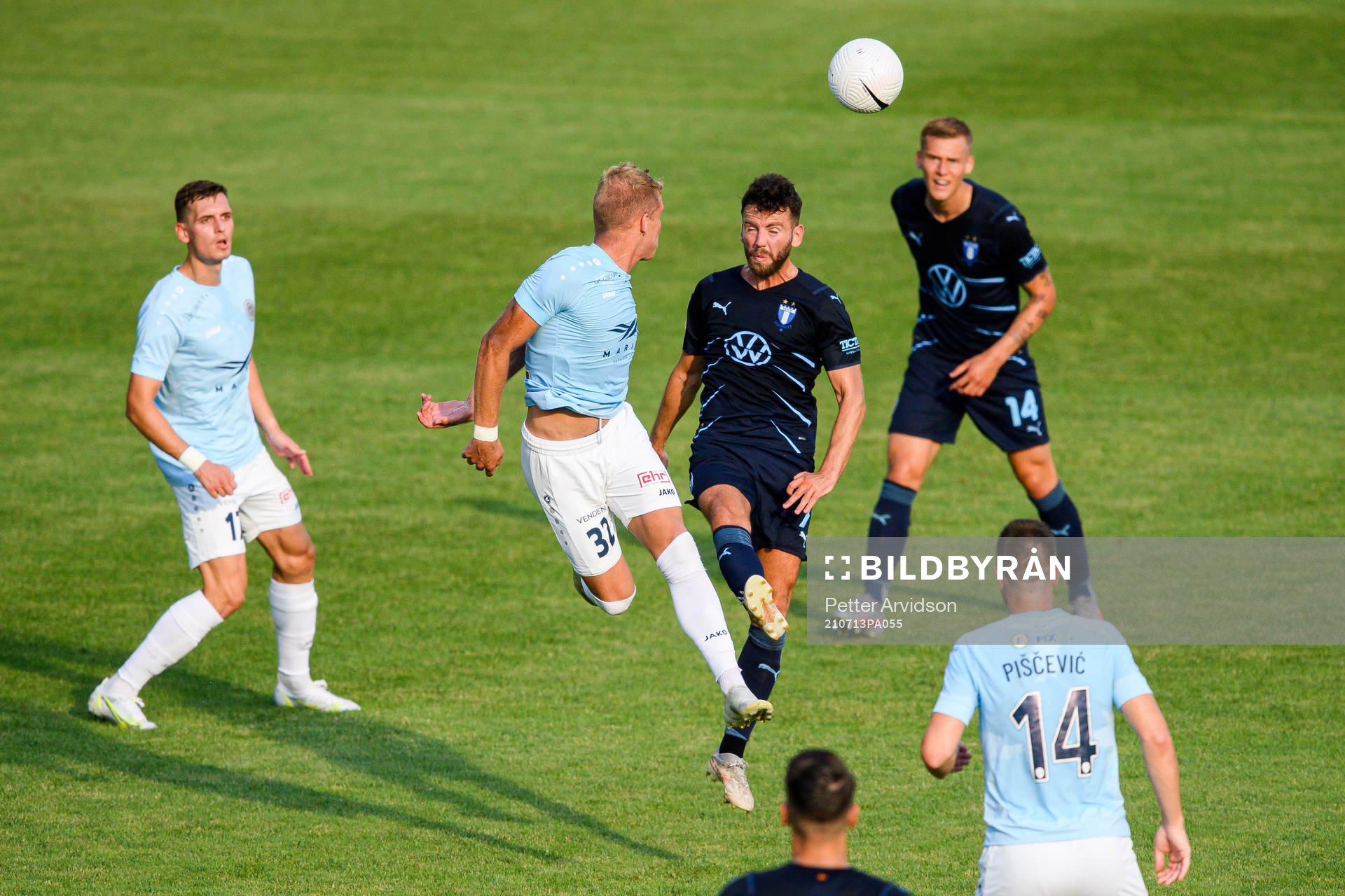 Wesley Nata of Riga and Erdal Rakip of Malmö FF