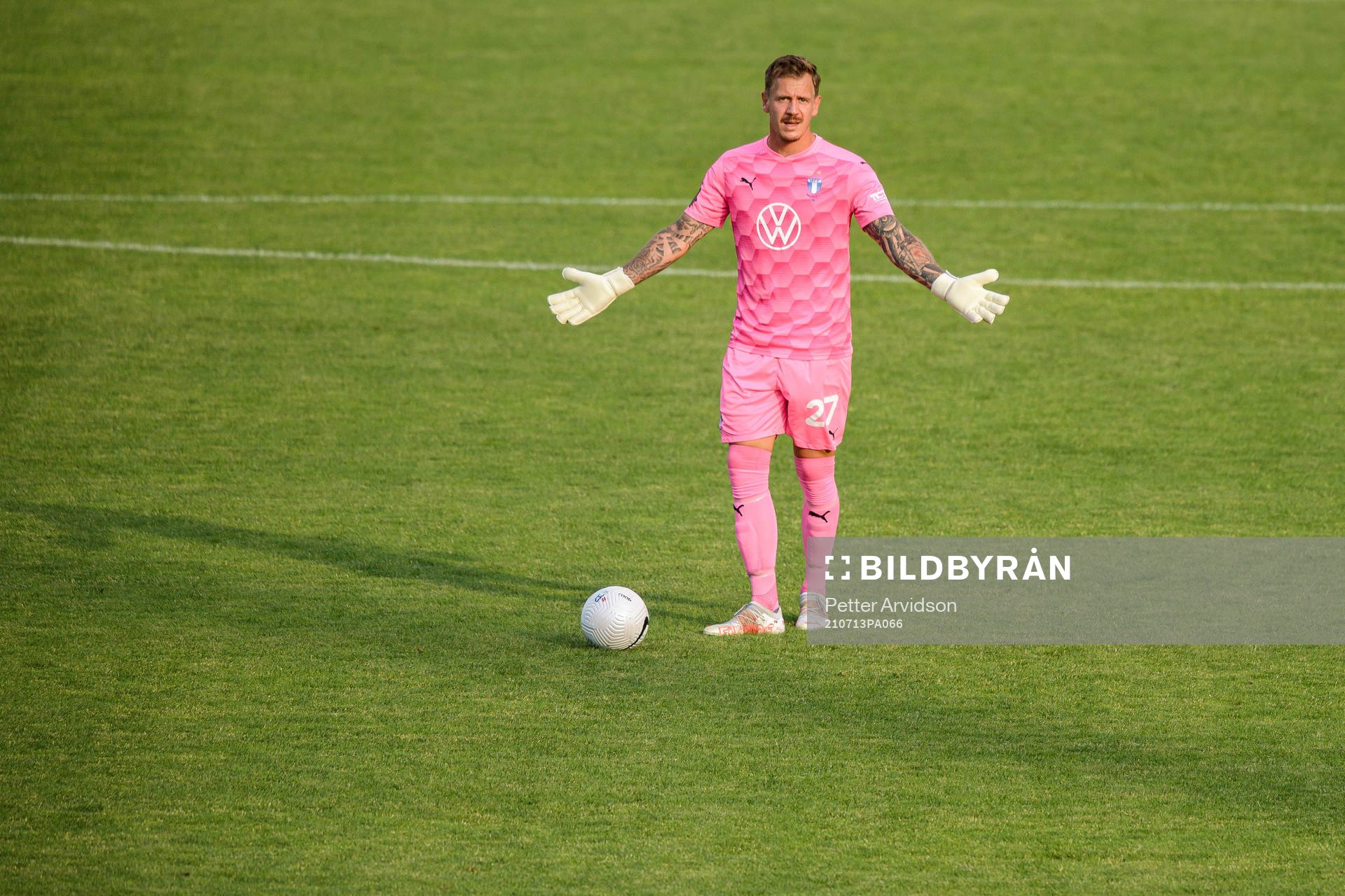 Goalkeeper Johan Dahlin of Malmö FF looks dejected