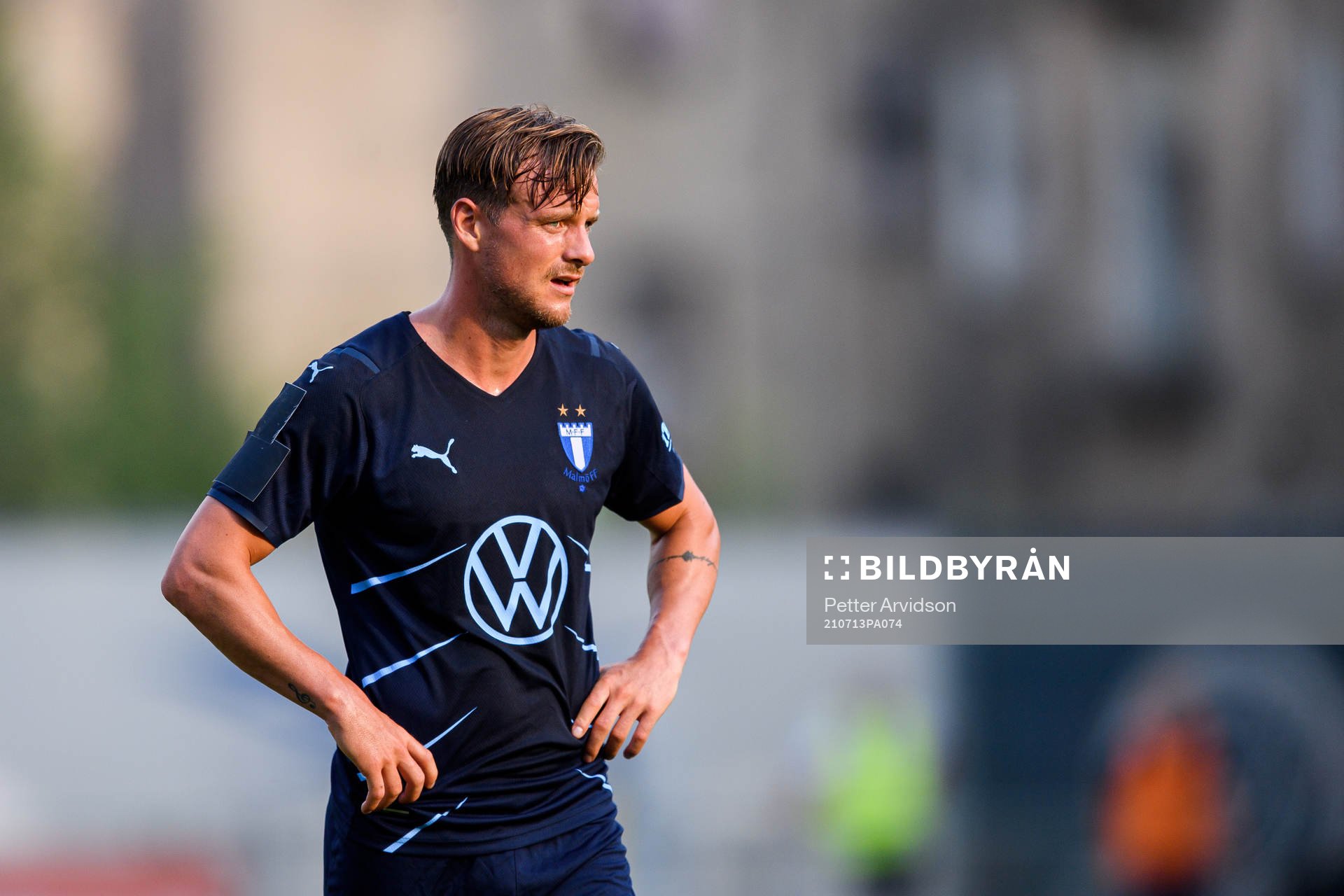 Eric Larsson of Malmö FF looks dejected