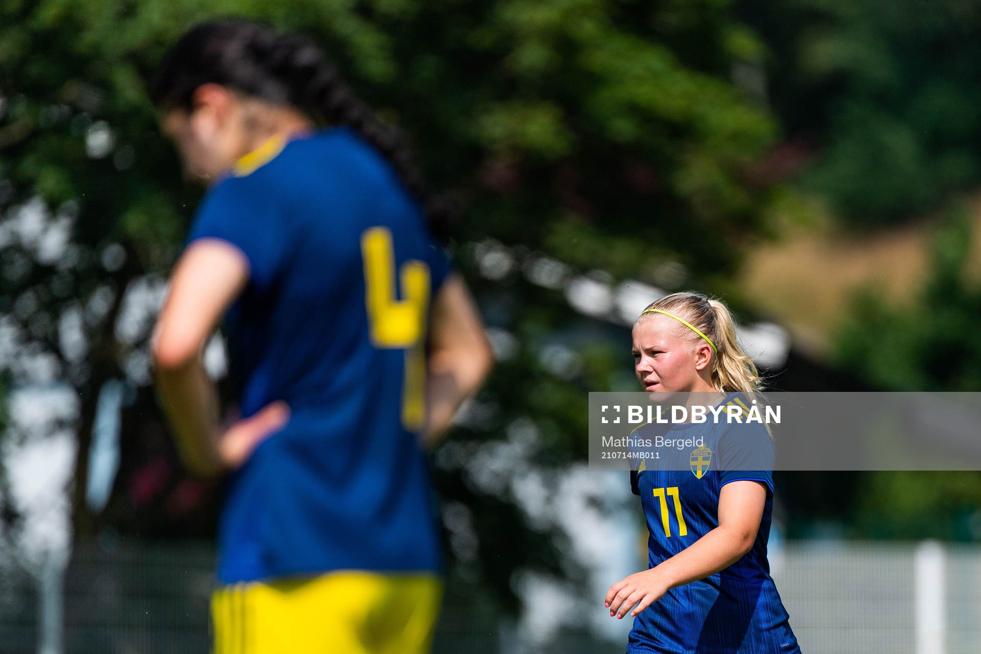 F17:s Matilda Nilden under en internmatch i fotboll mellan Sveriges F18 och F17 den 14 juli 2021 i Göteborg. 