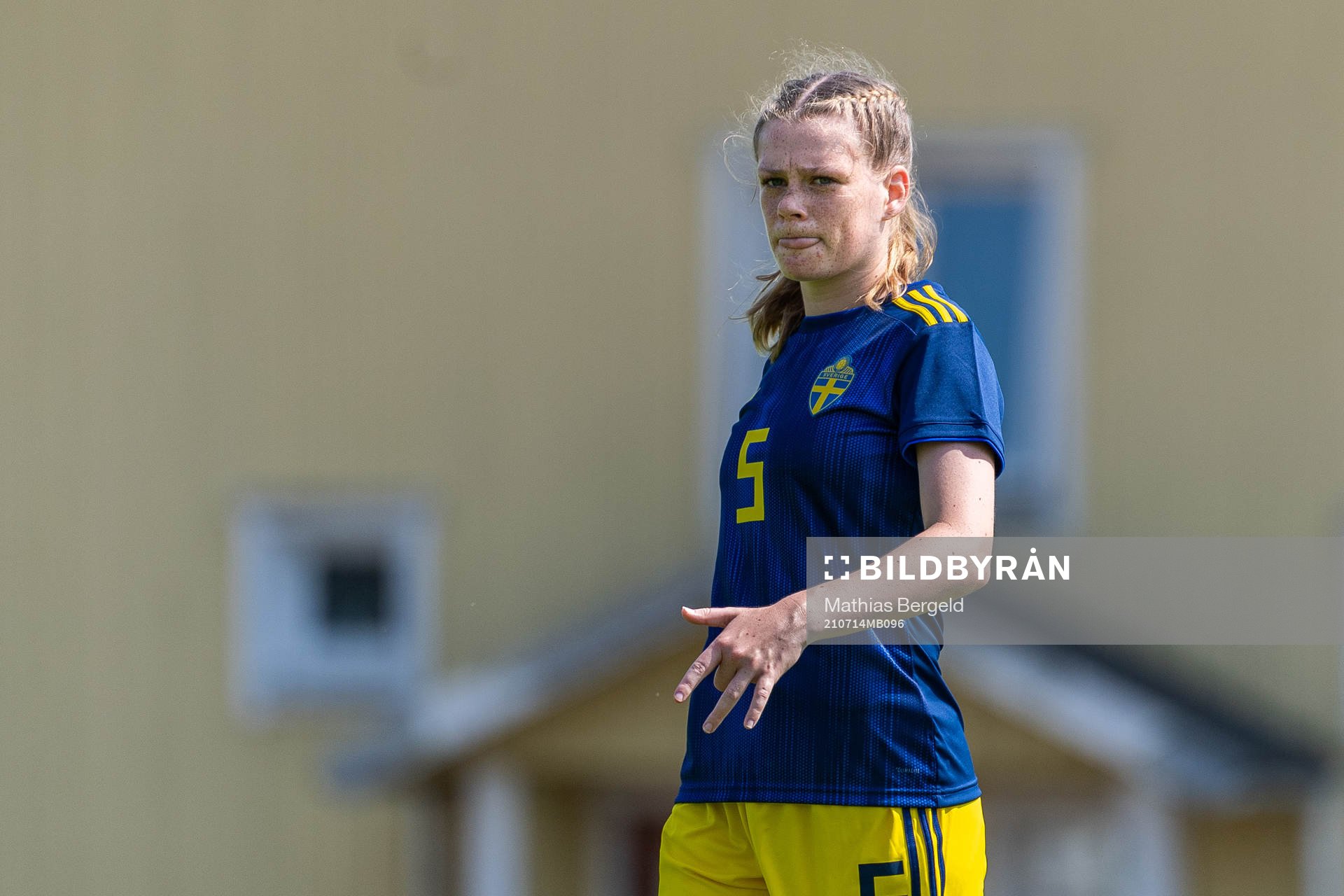 F17:s Sofia Reidy under en internmatch i fotboll mellan Sveriges F18 och F17 den 14 juli 2021 i Göteborg. 