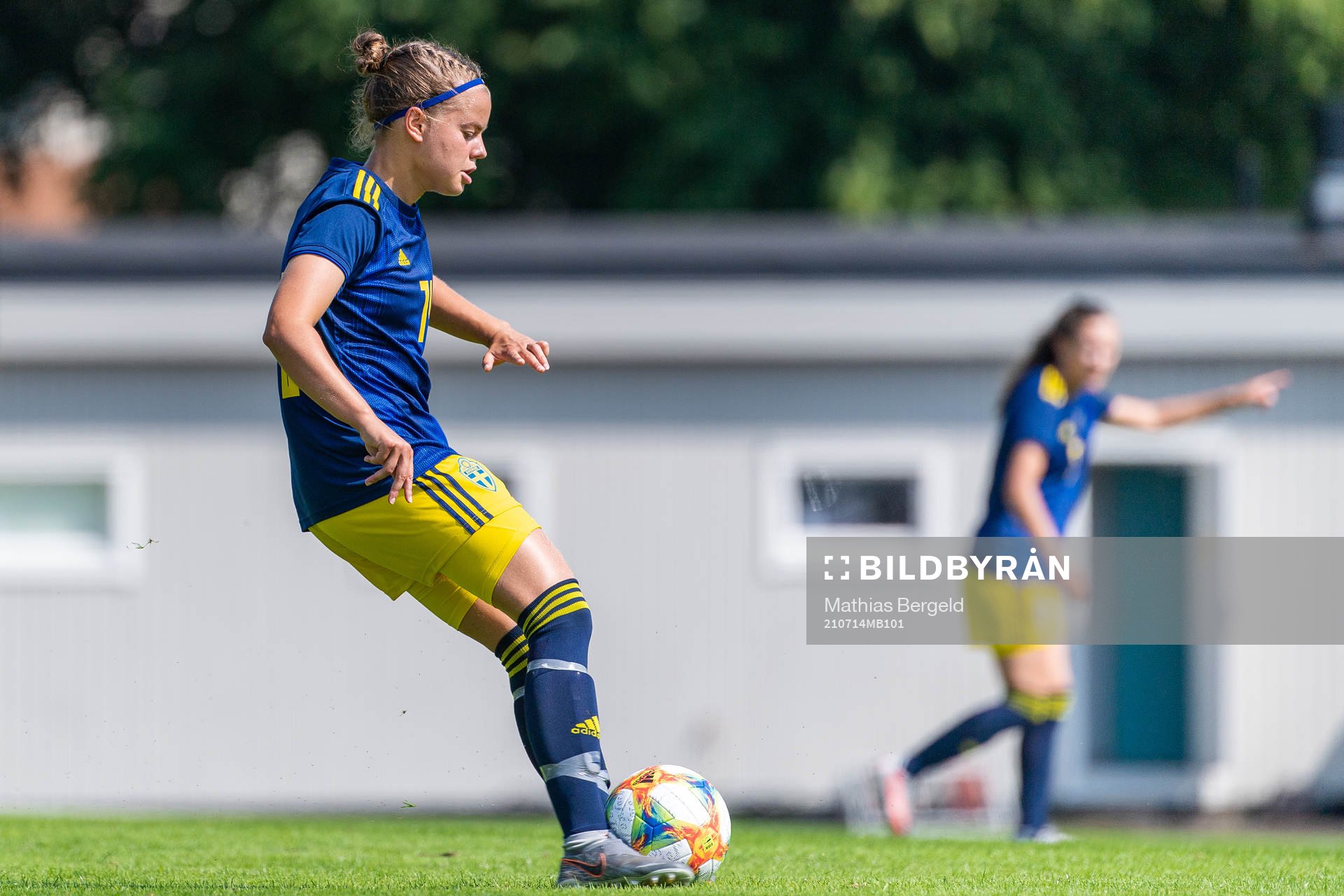 F17:s Matilda Nilden under en internmatch i fotboll mellan Sveriges F18 och F17 den 14 juli 2021 i Göteborg. 