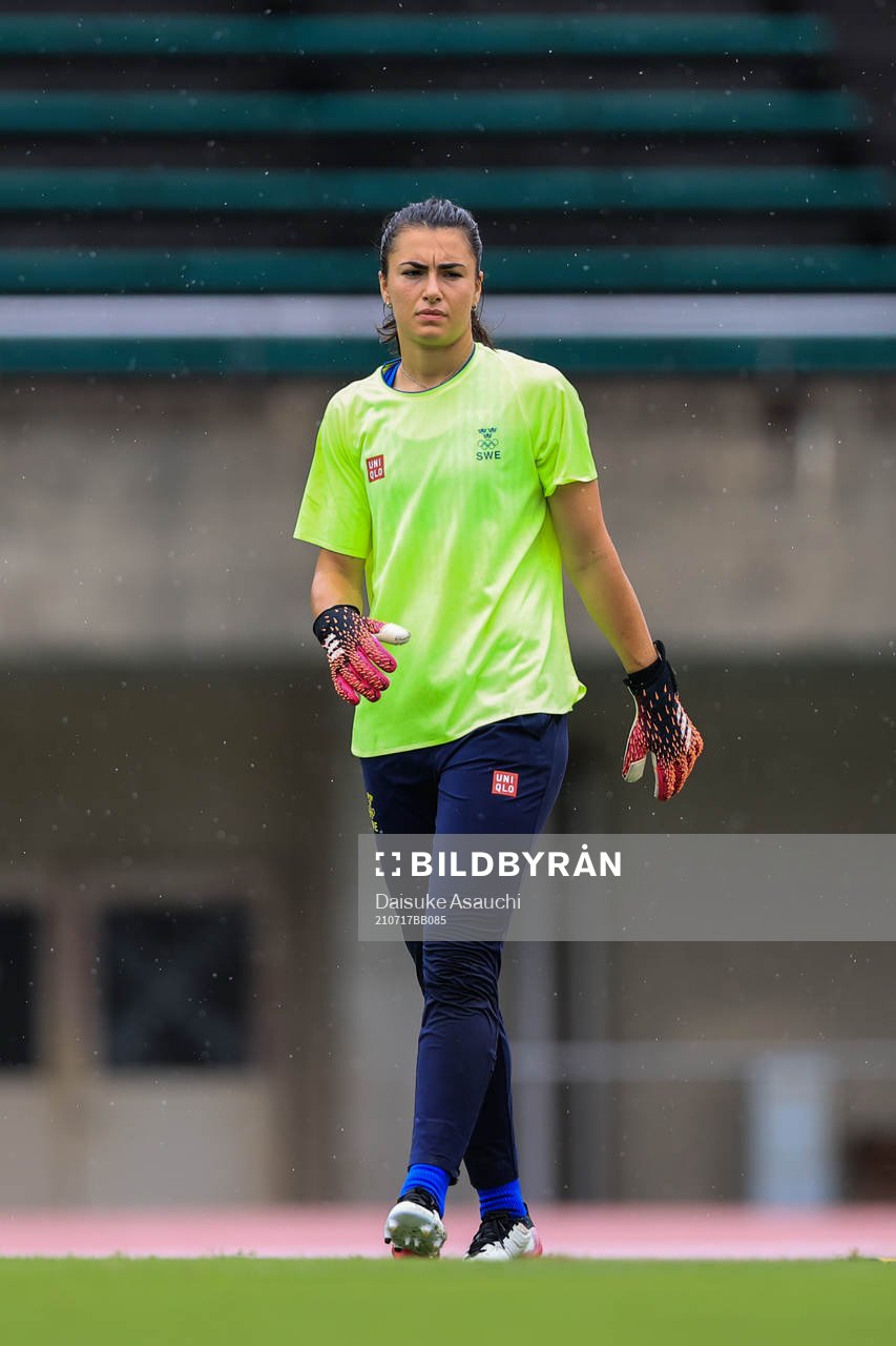 Goalkeeper Zecira Musovic of the Swedish national women’s