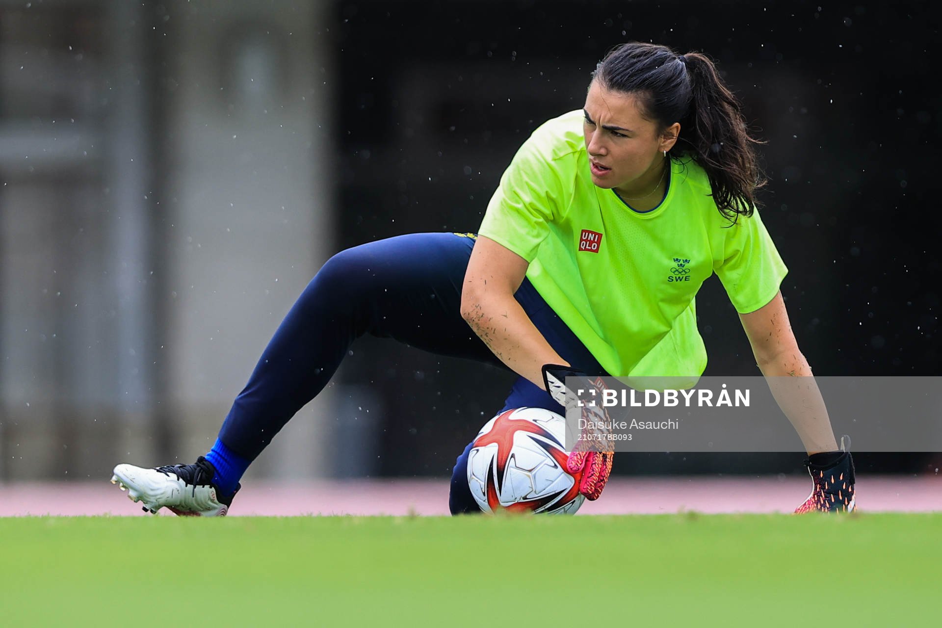 Goalkeeper Zecira Musovic of the Swedish national women’s