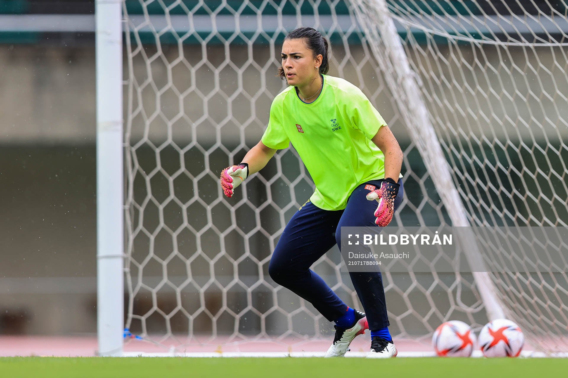 Goalkeeper Zecira Musovic of the Swedish national women’s