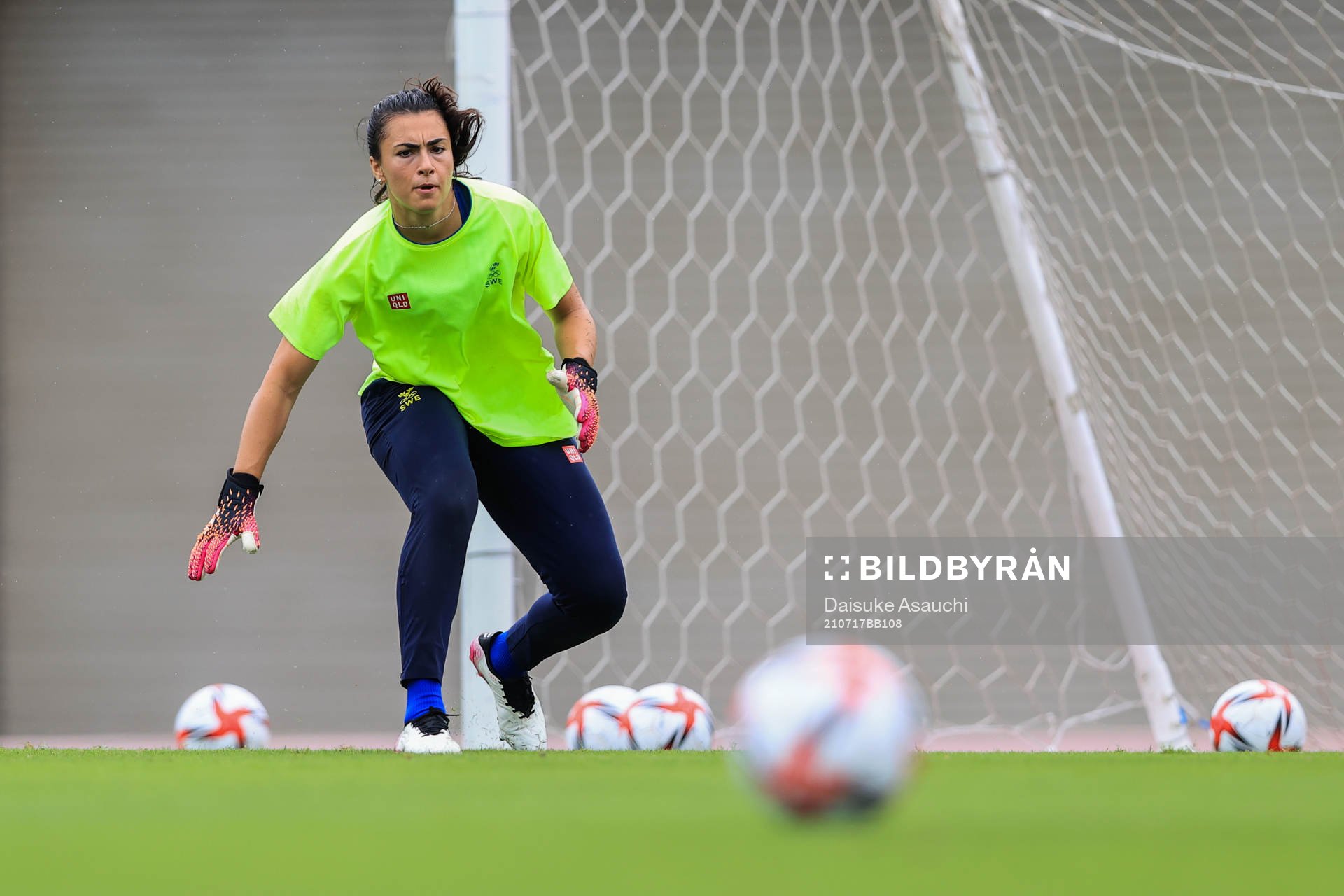 Goalkeeper Zecira Musovic of the Swedish national women’s