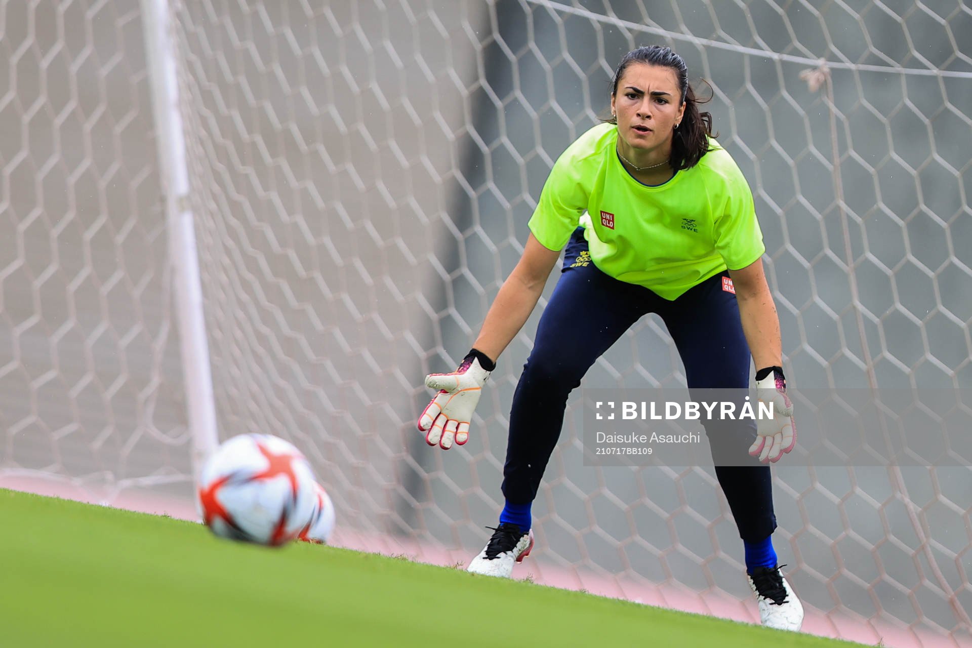 Goalkeeper Zecira Musovic of the Swedish national women’s
