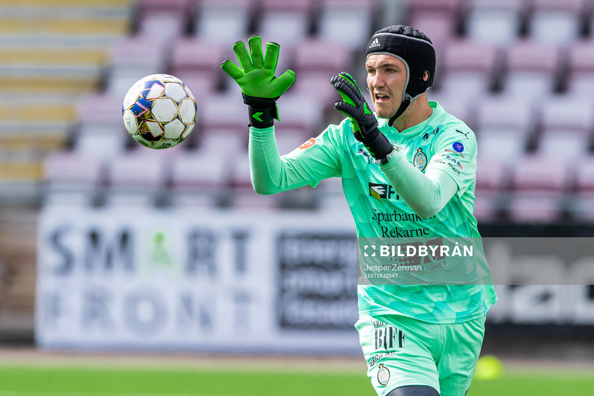 AFC Eskilstunas målvakt Noel Törnqvist under fotbollsmatchen i Superettan mellan AFC Eskilstuna och GIF Sundsvall den 18 juli 2021 i Eskilstuna.