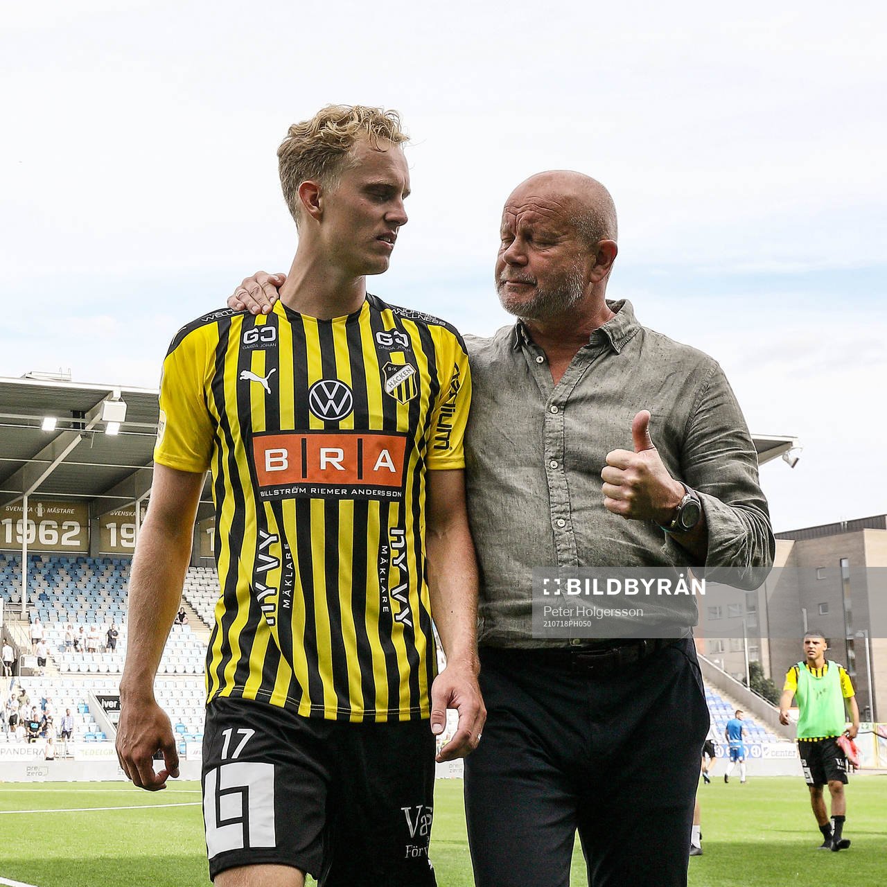 Häckens Gustav Berggren och tränare Per-Mathias Högmo