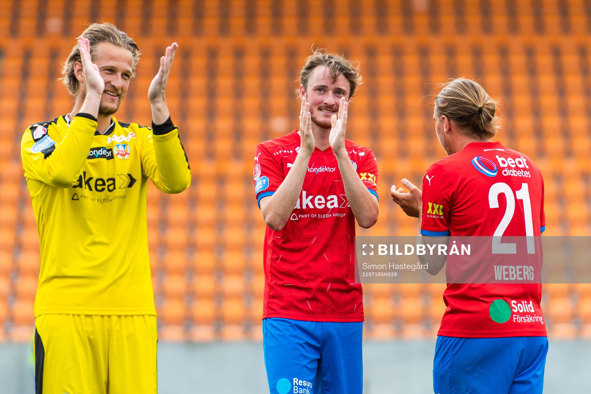 Helsingborgs målvakt Anders Lindegaard och Rasmus Jönsson