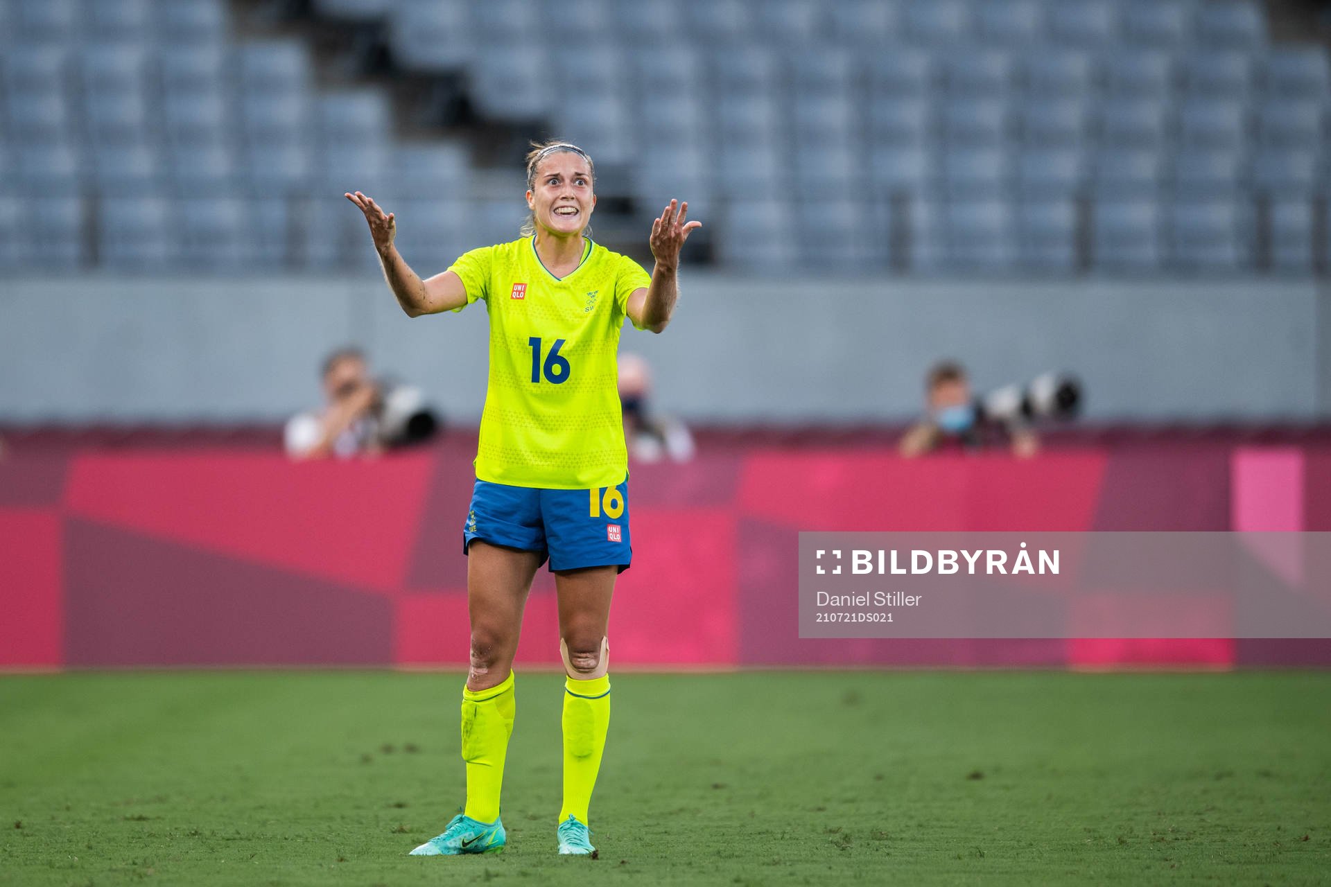 Filippa Angeldahl of Sweden reacts