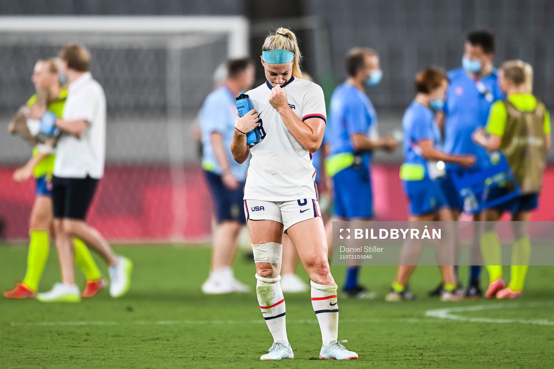 Julie Ertz of USA looks dejected